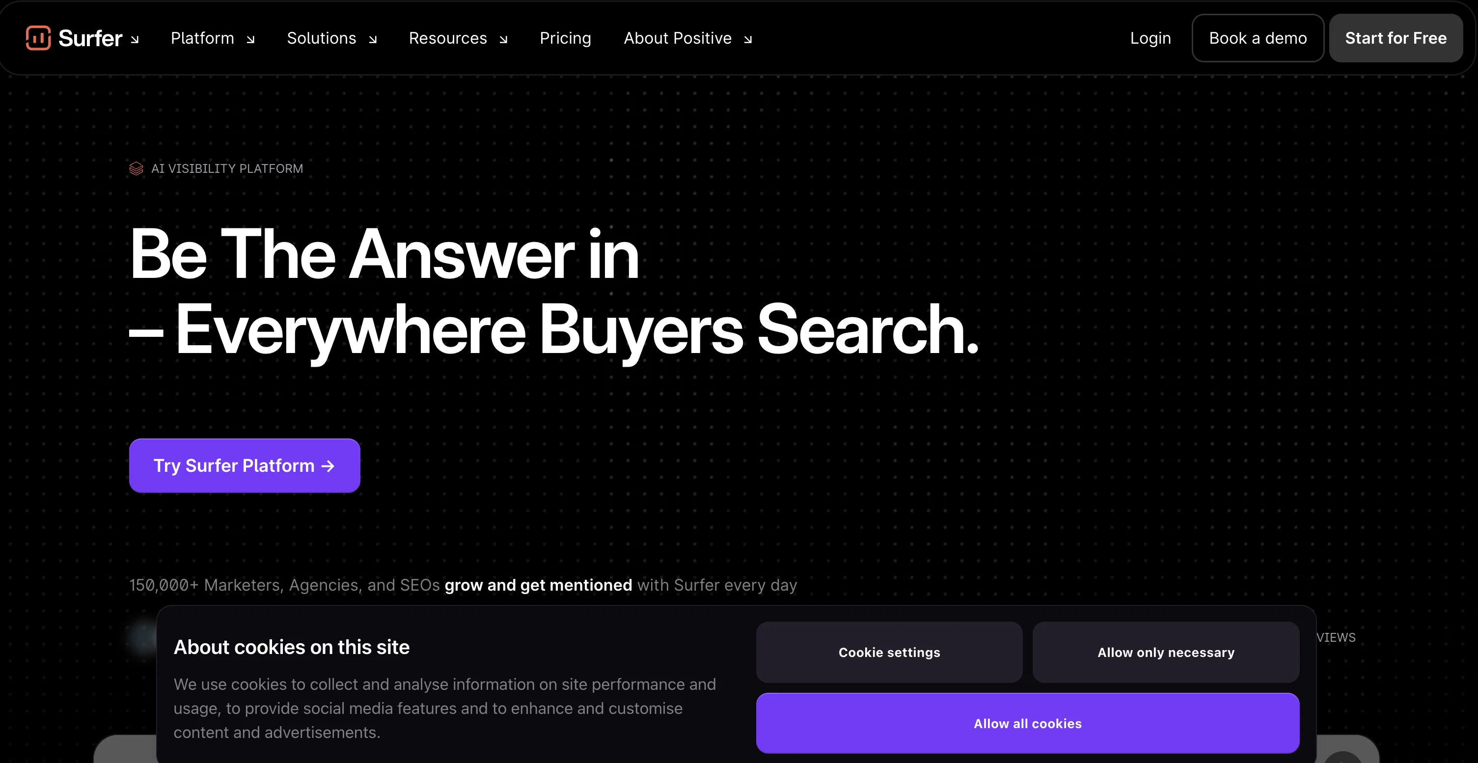 SurferSEO website
