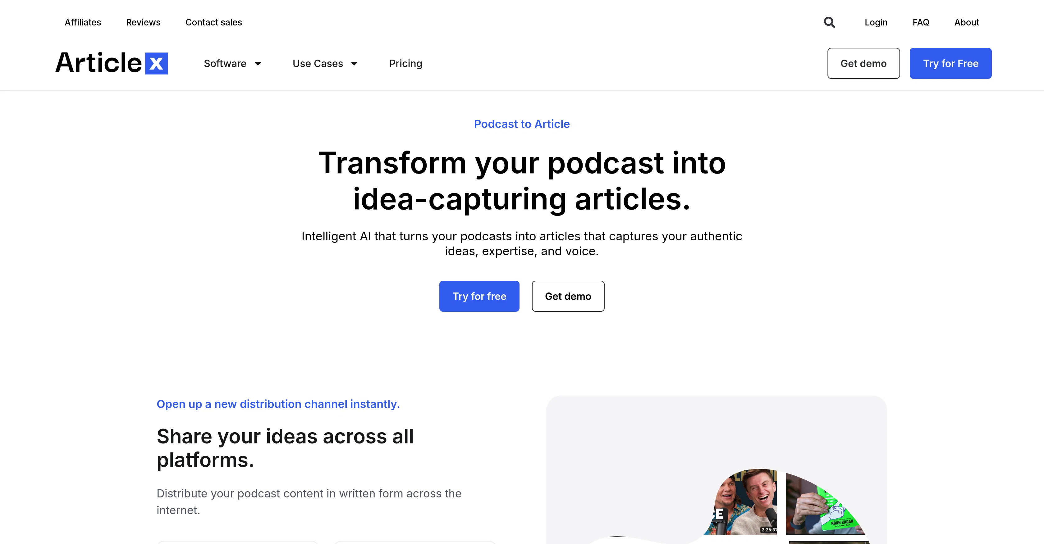 ArticleX - Podcast to Article website