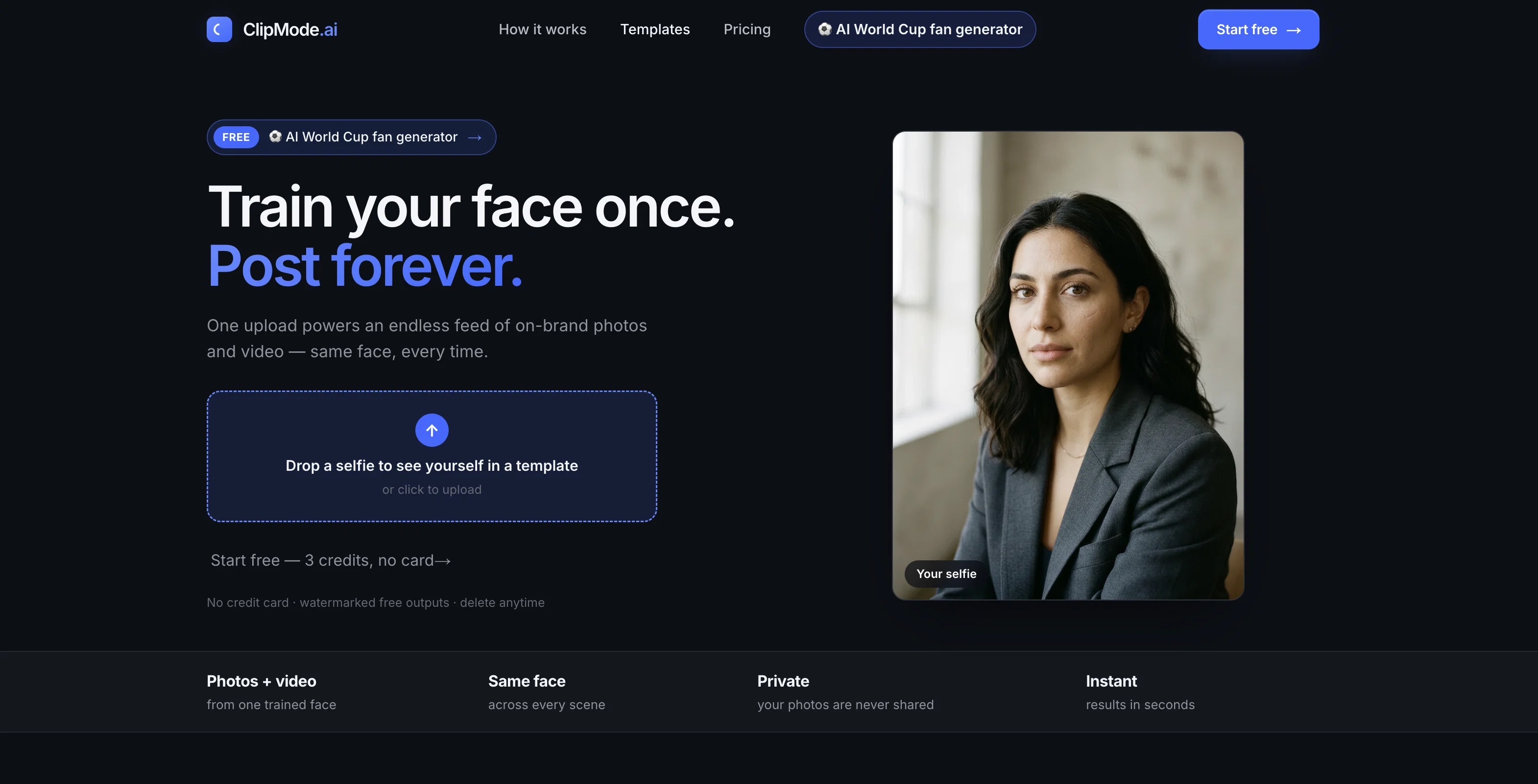 World Cup AI Photo Generator website