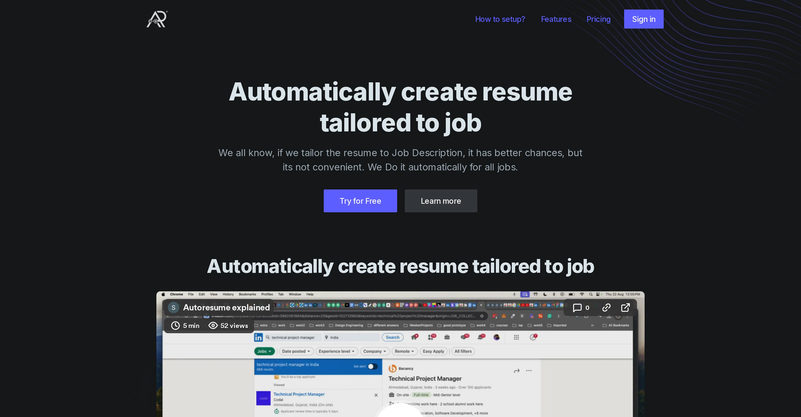 AutoResume website