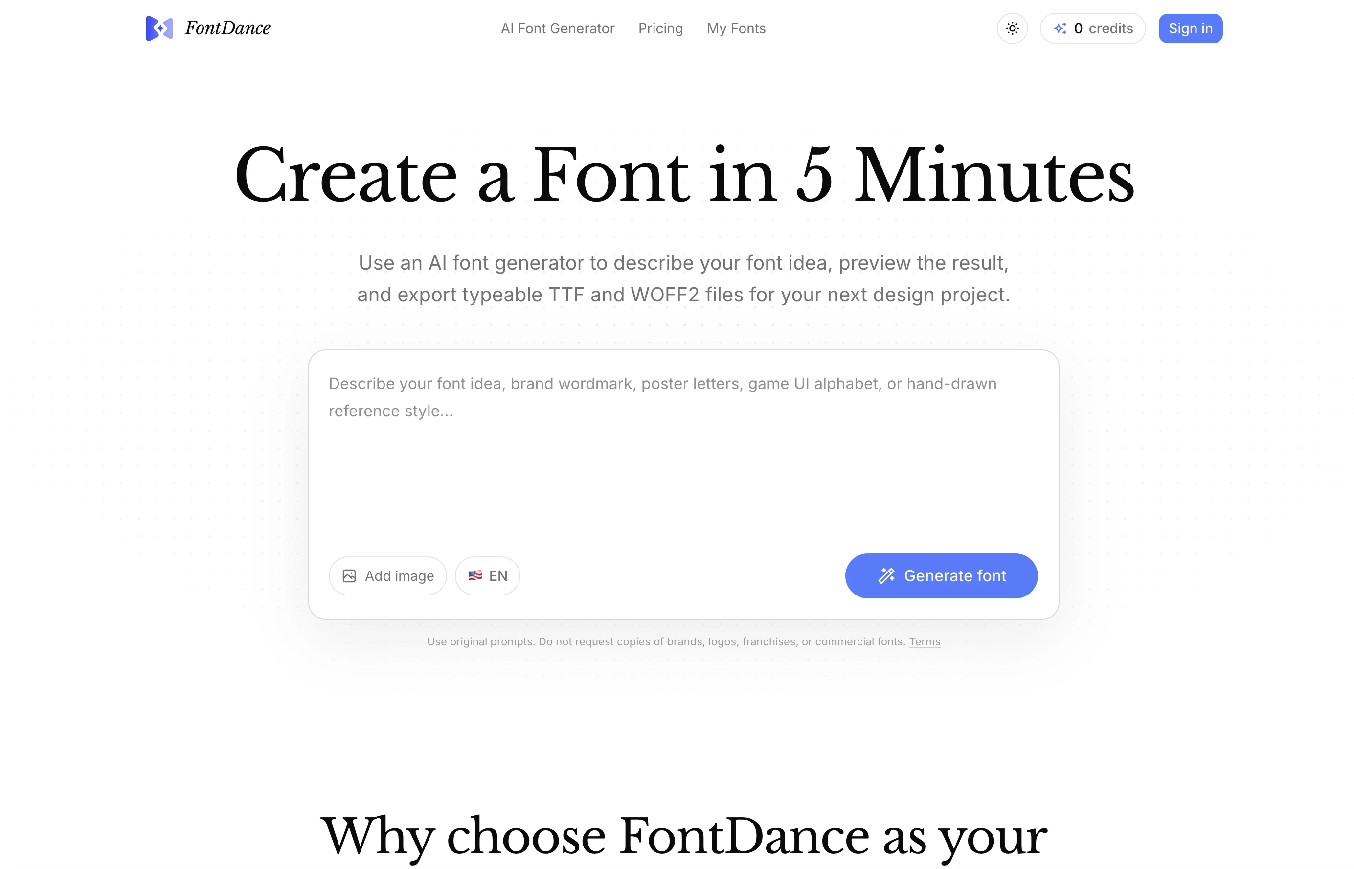 FontDance website