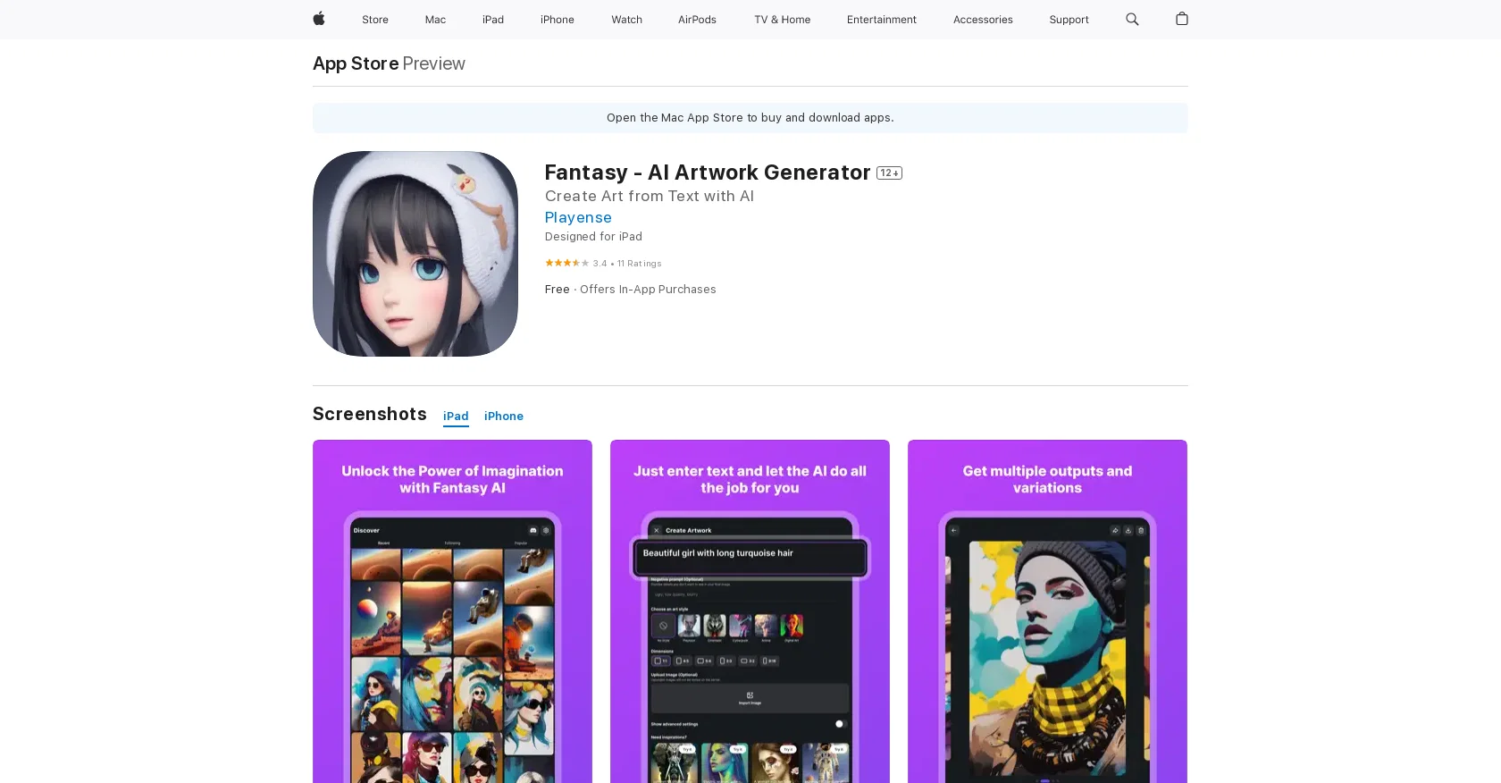 Fantasy Artwork Generator website