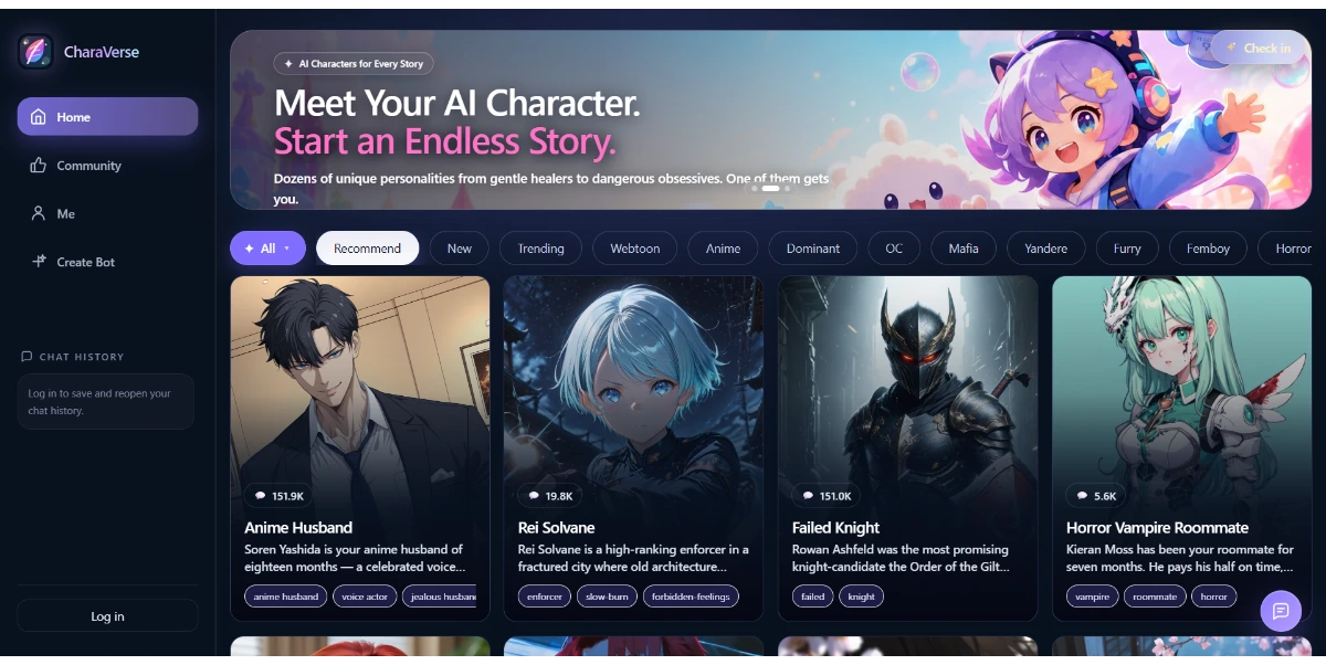 CharaVerse AI Character Roleplay