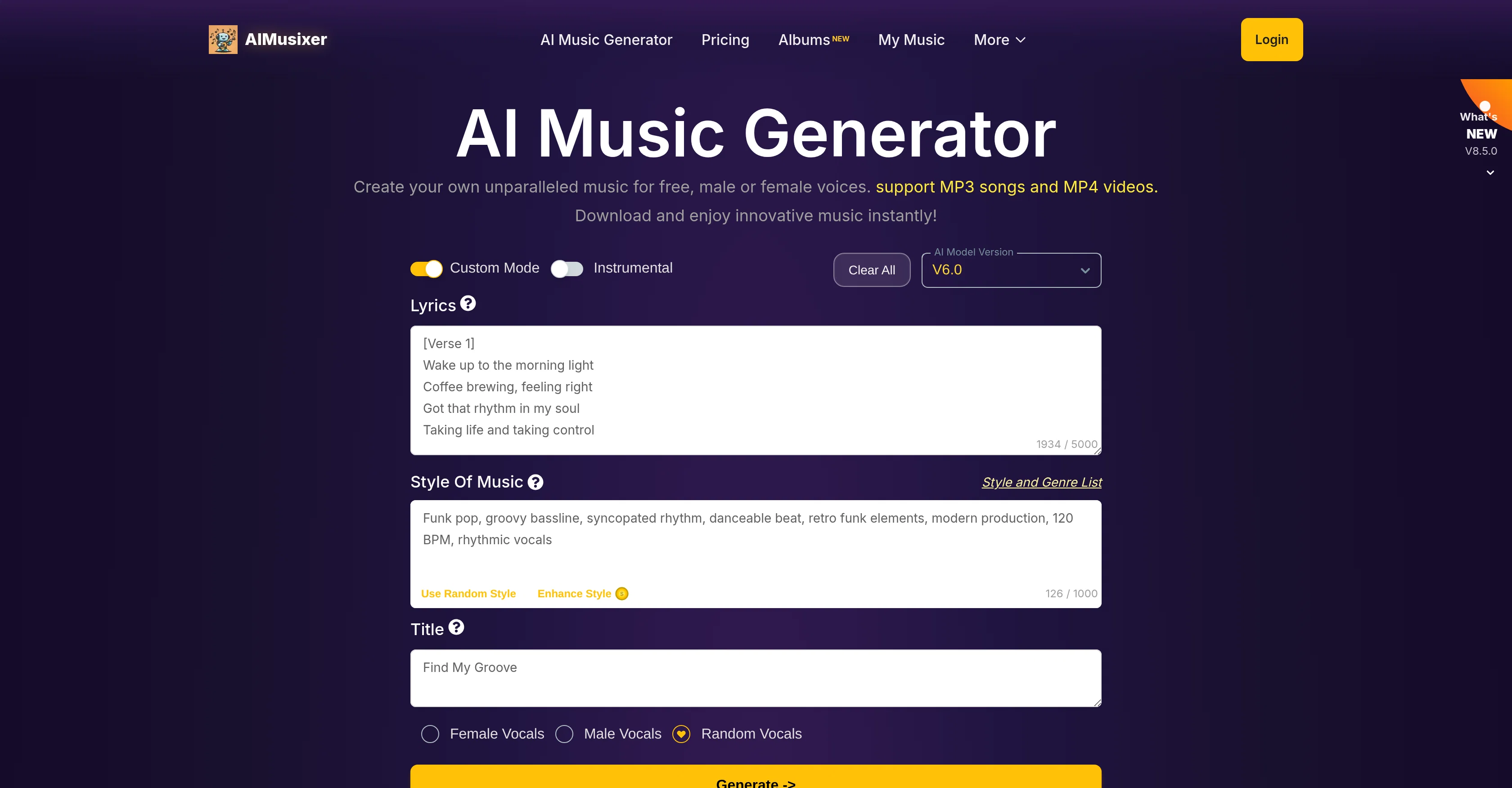 AIMusixer website