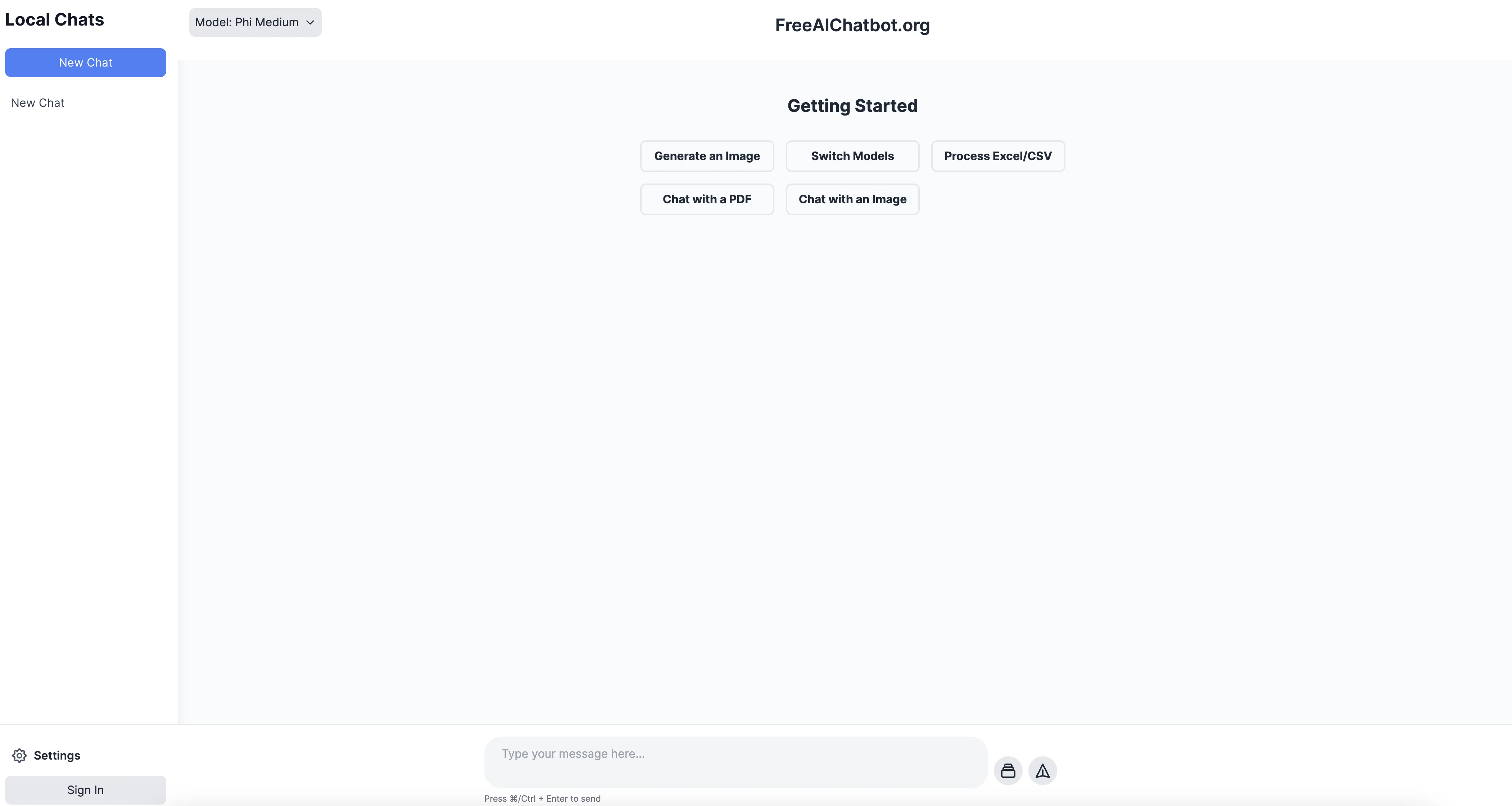 FreeAIChatbot website