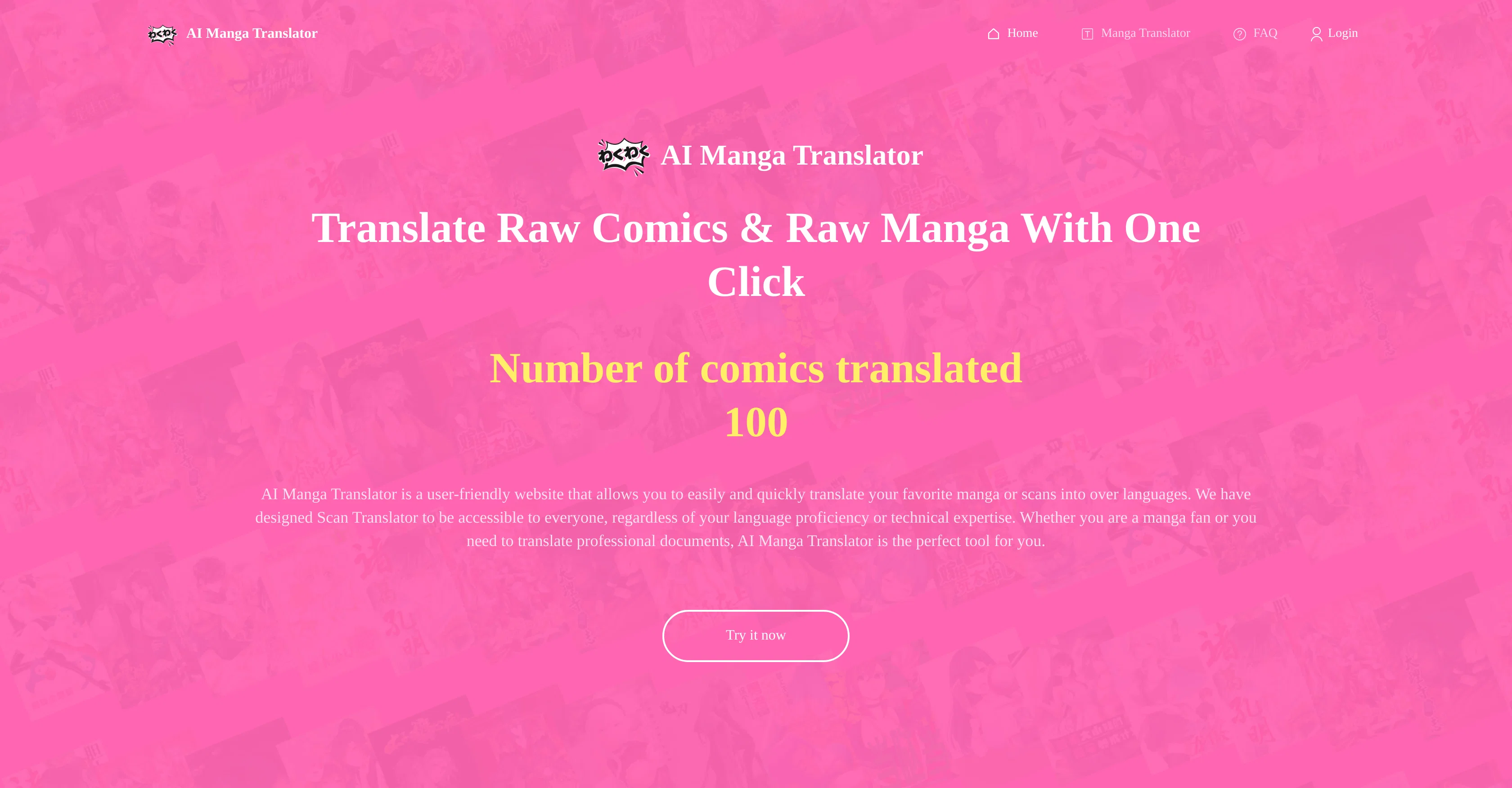 AI Manga Translator website