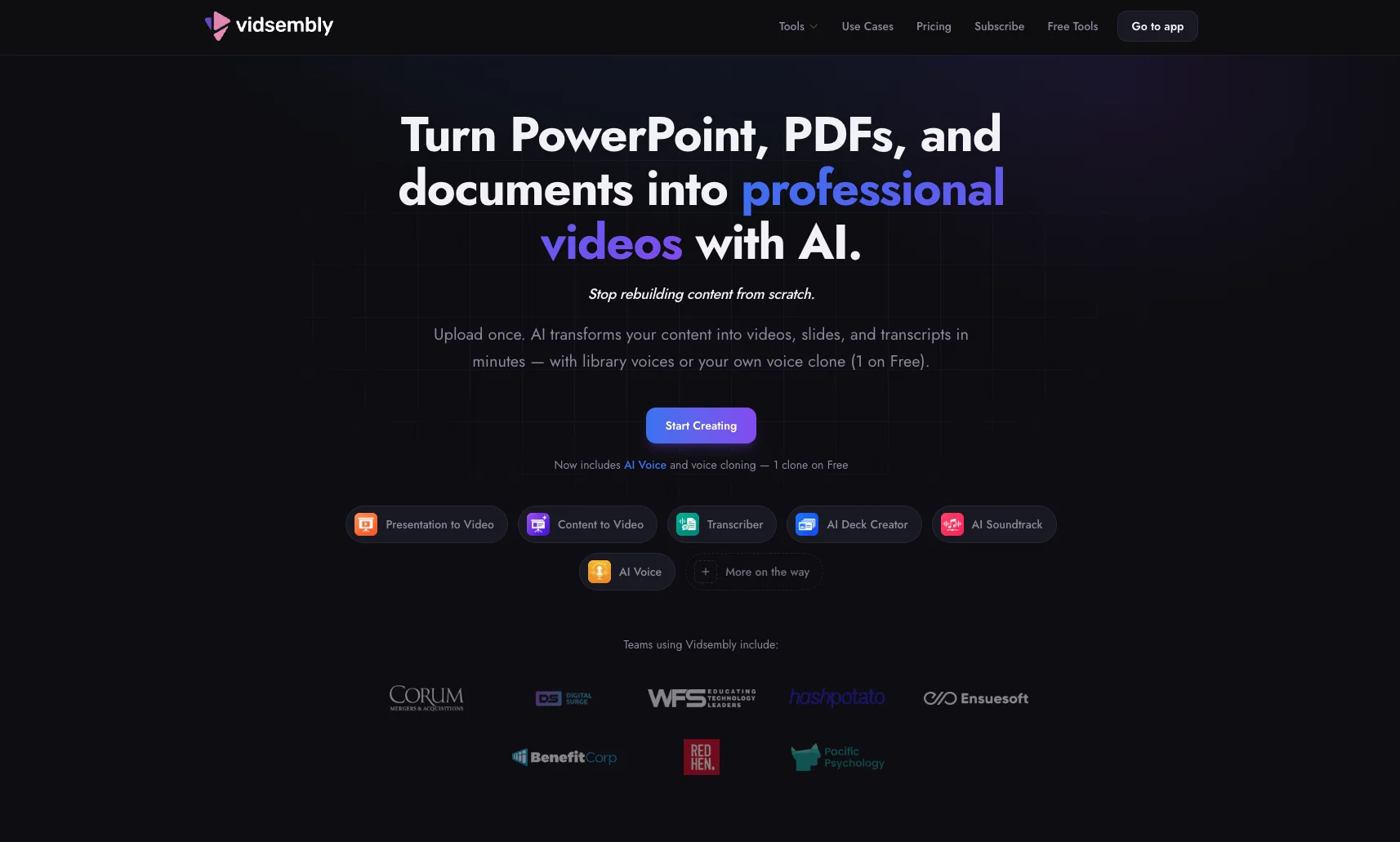 Presentation to Video website