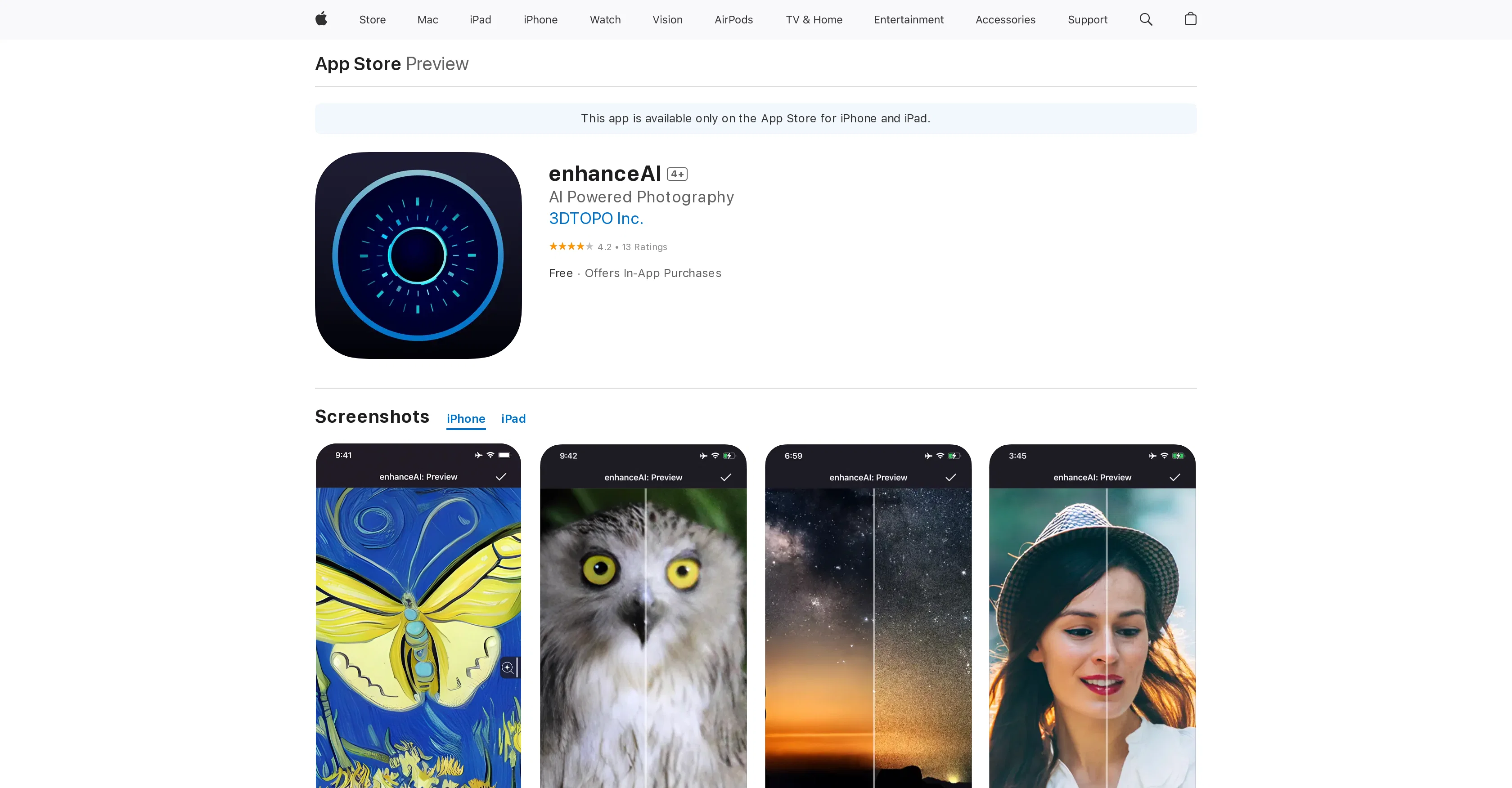 enhanceAI website