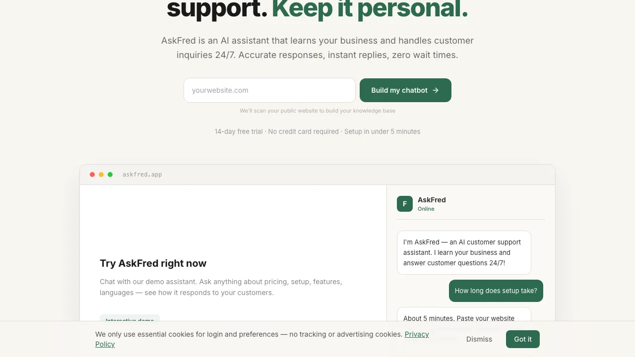 AskFred website