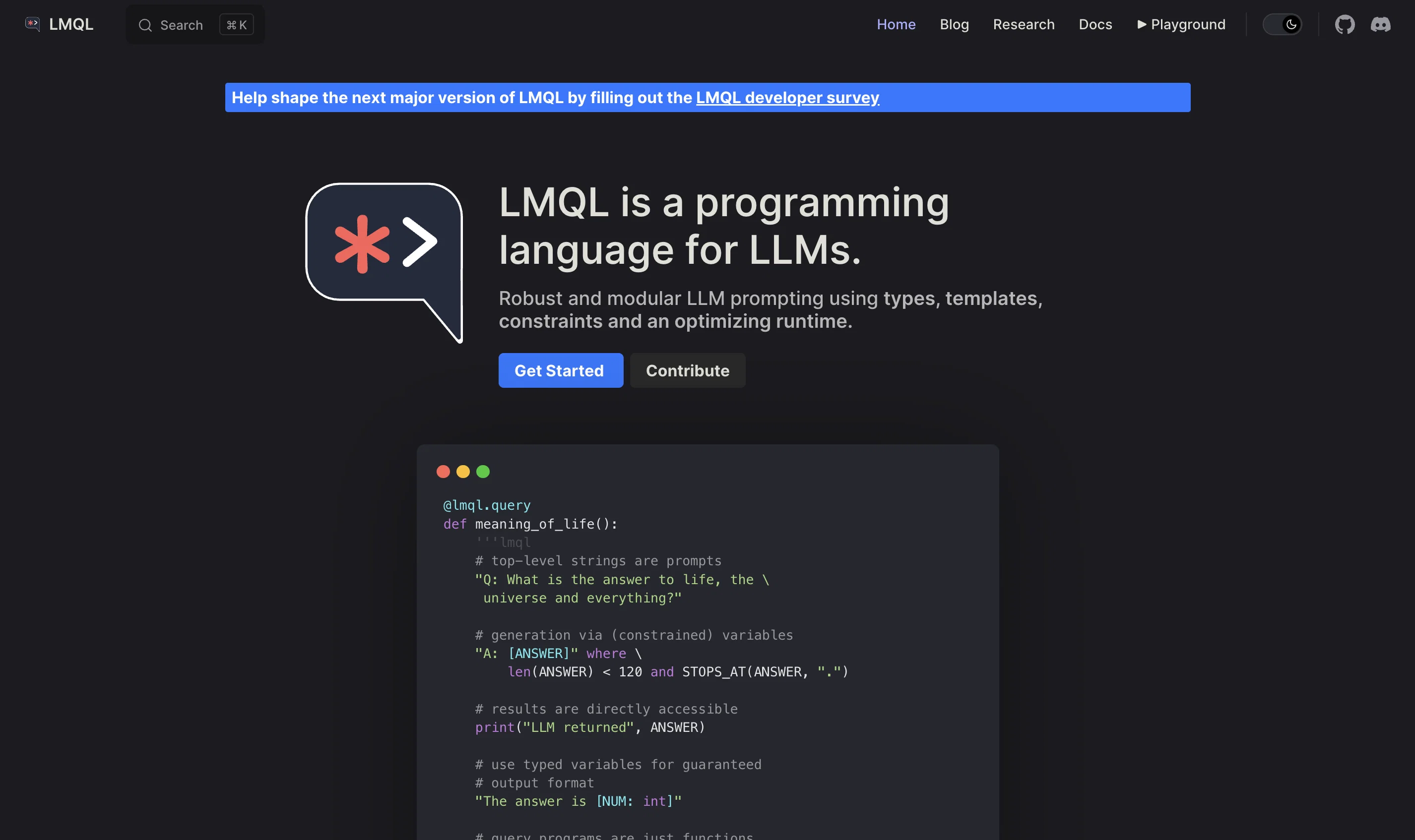 Lmql website