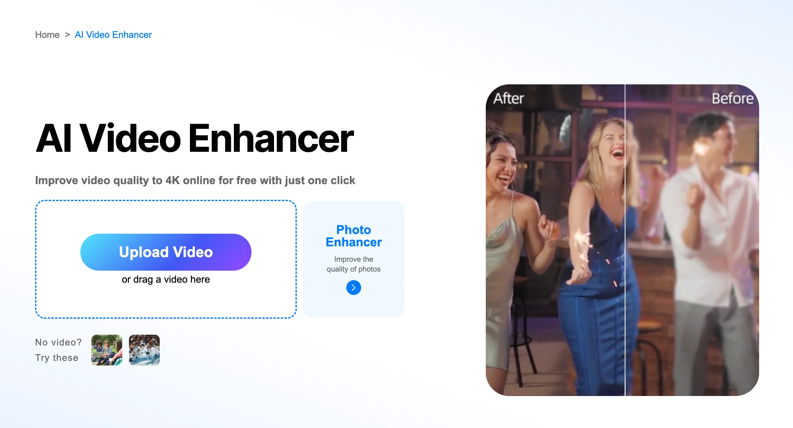 AI Video Enhancer | Picsman website