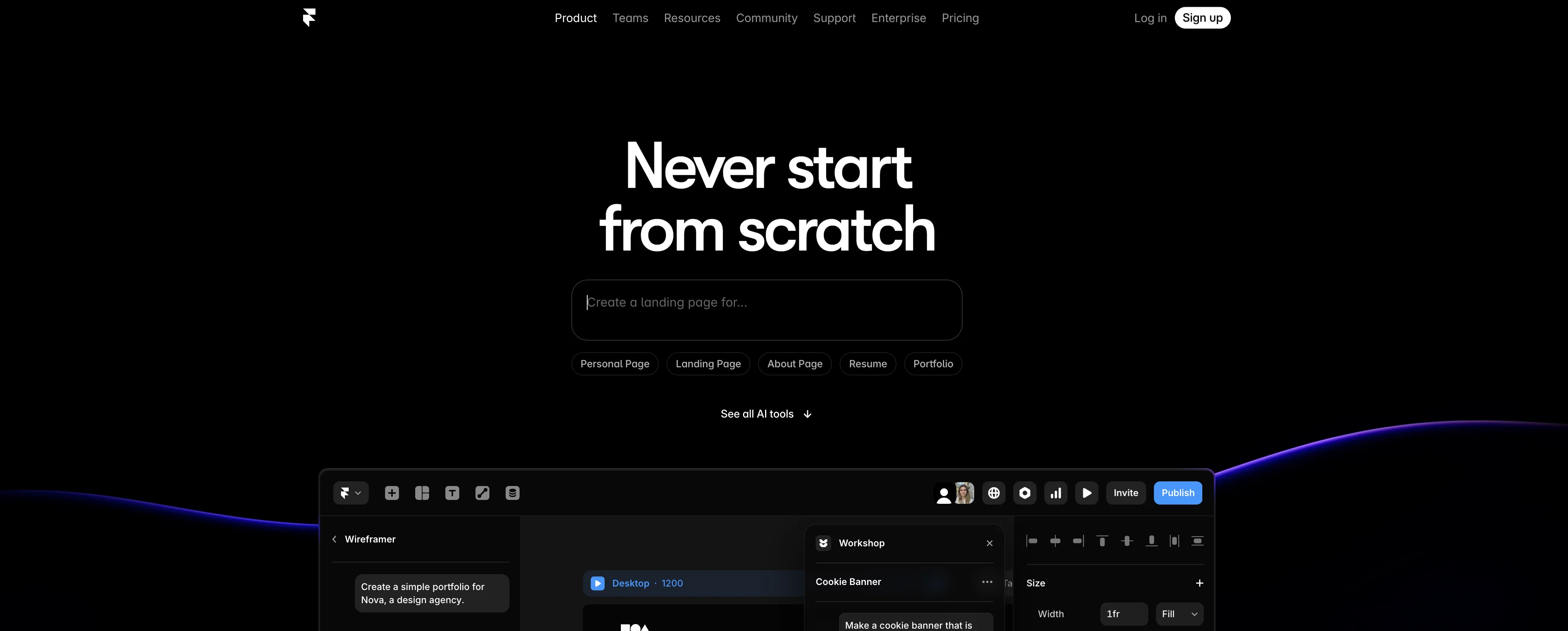 Framer website