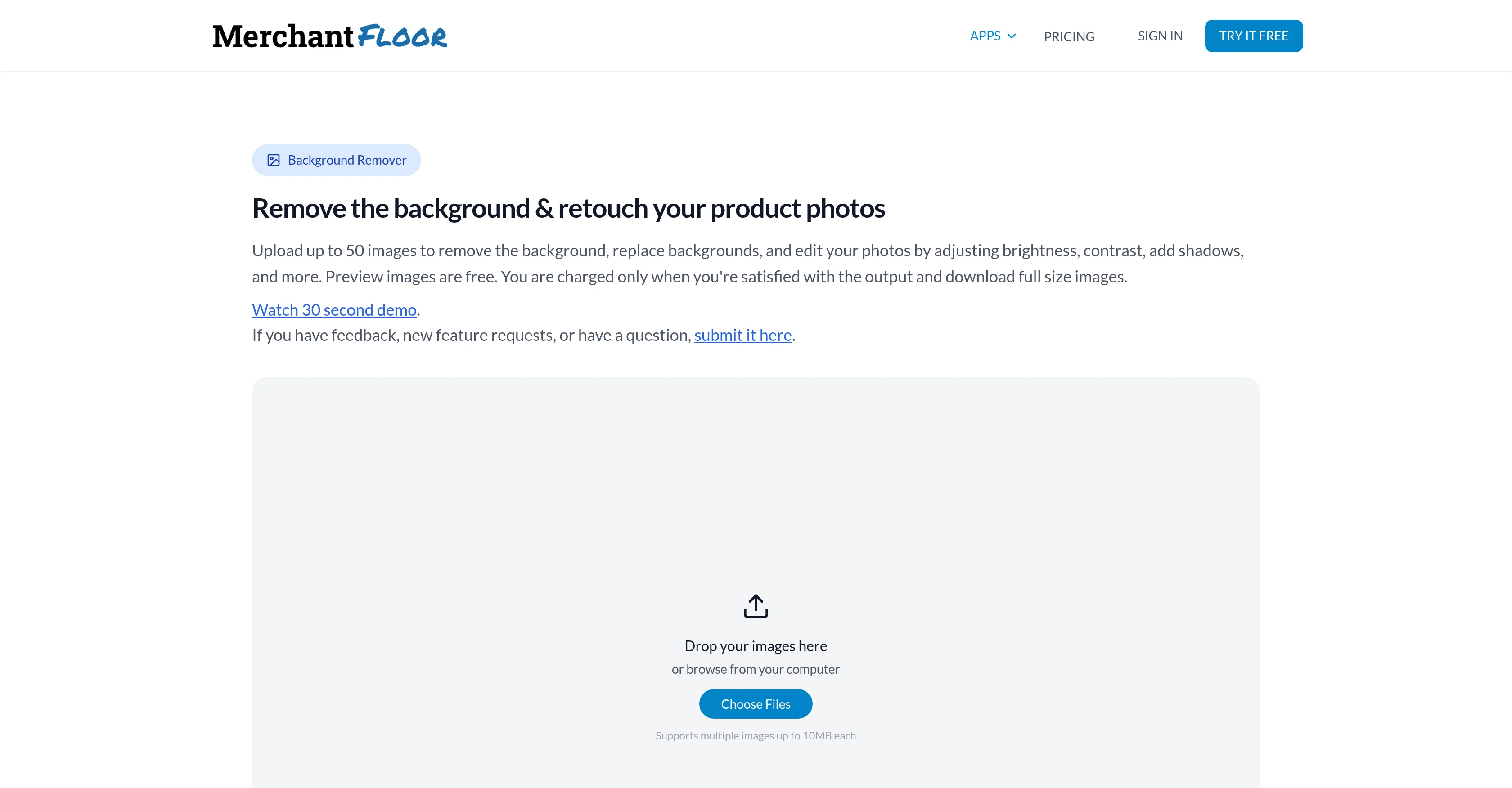 Merchant Floor | Background Remover website