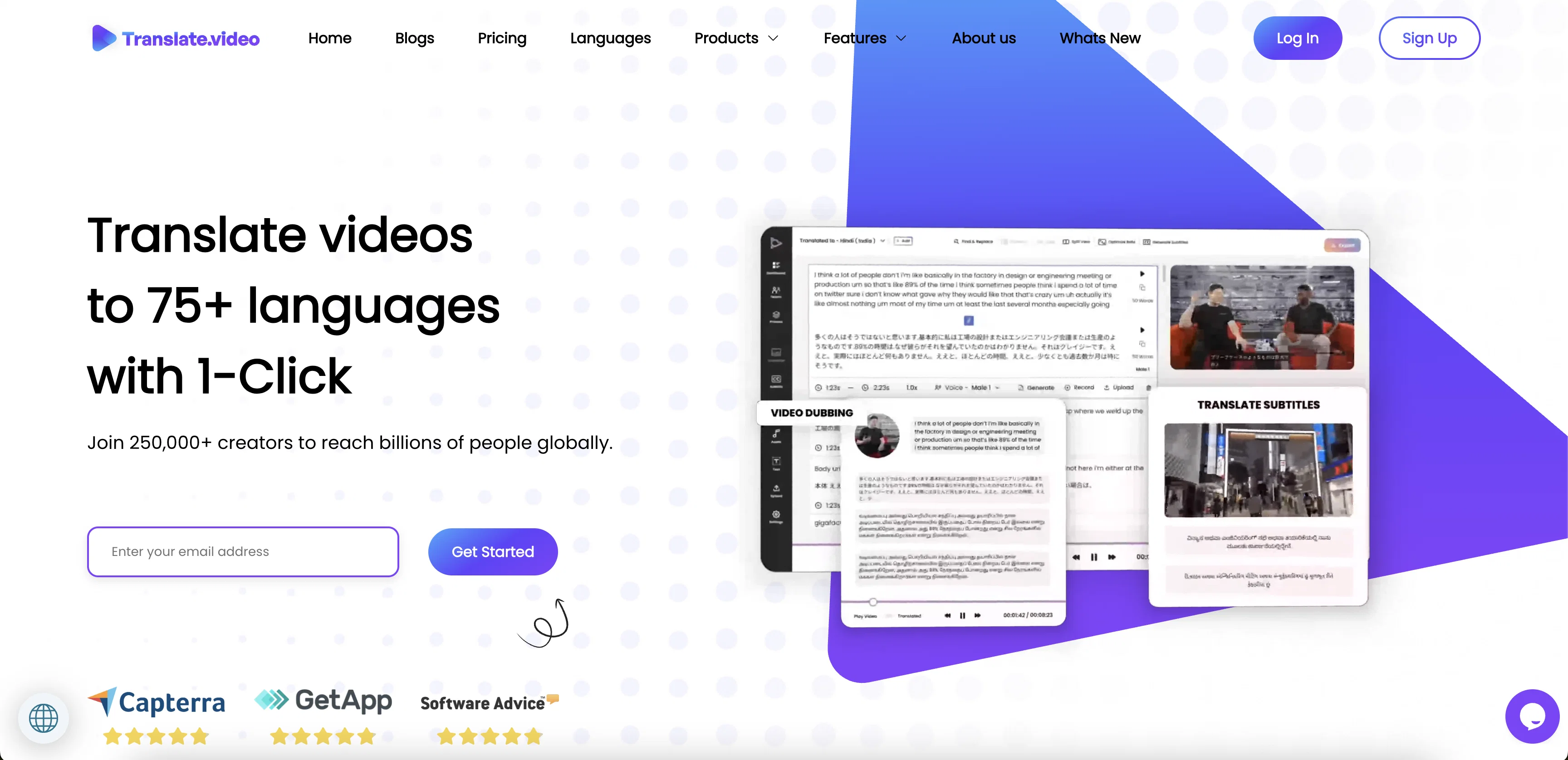 TranslateVideo website