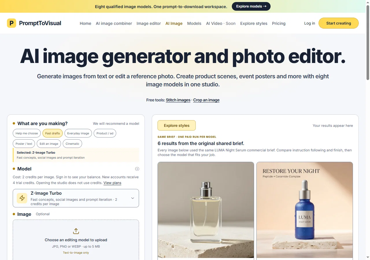 PromptToVisual website