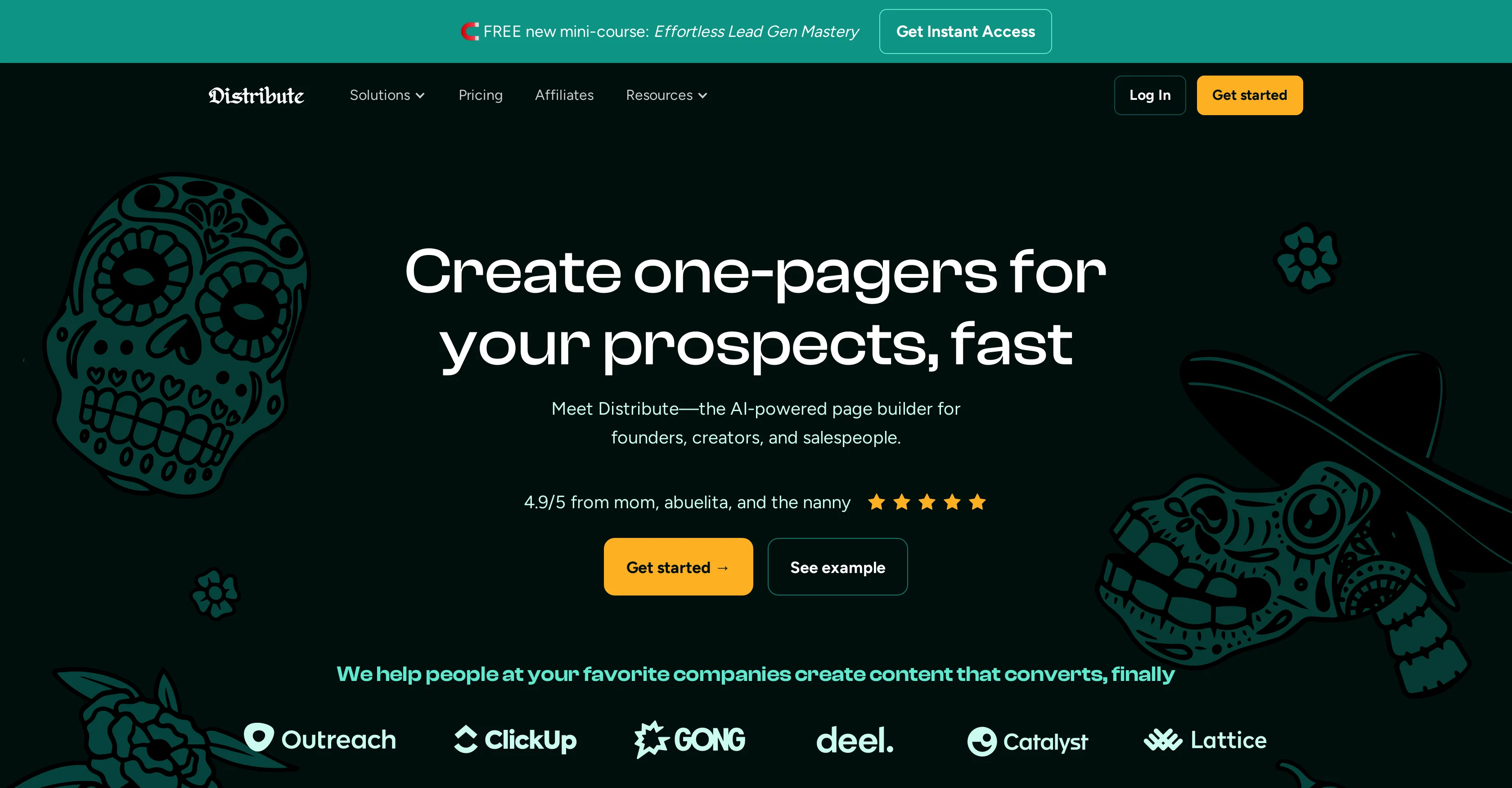 Distribute website