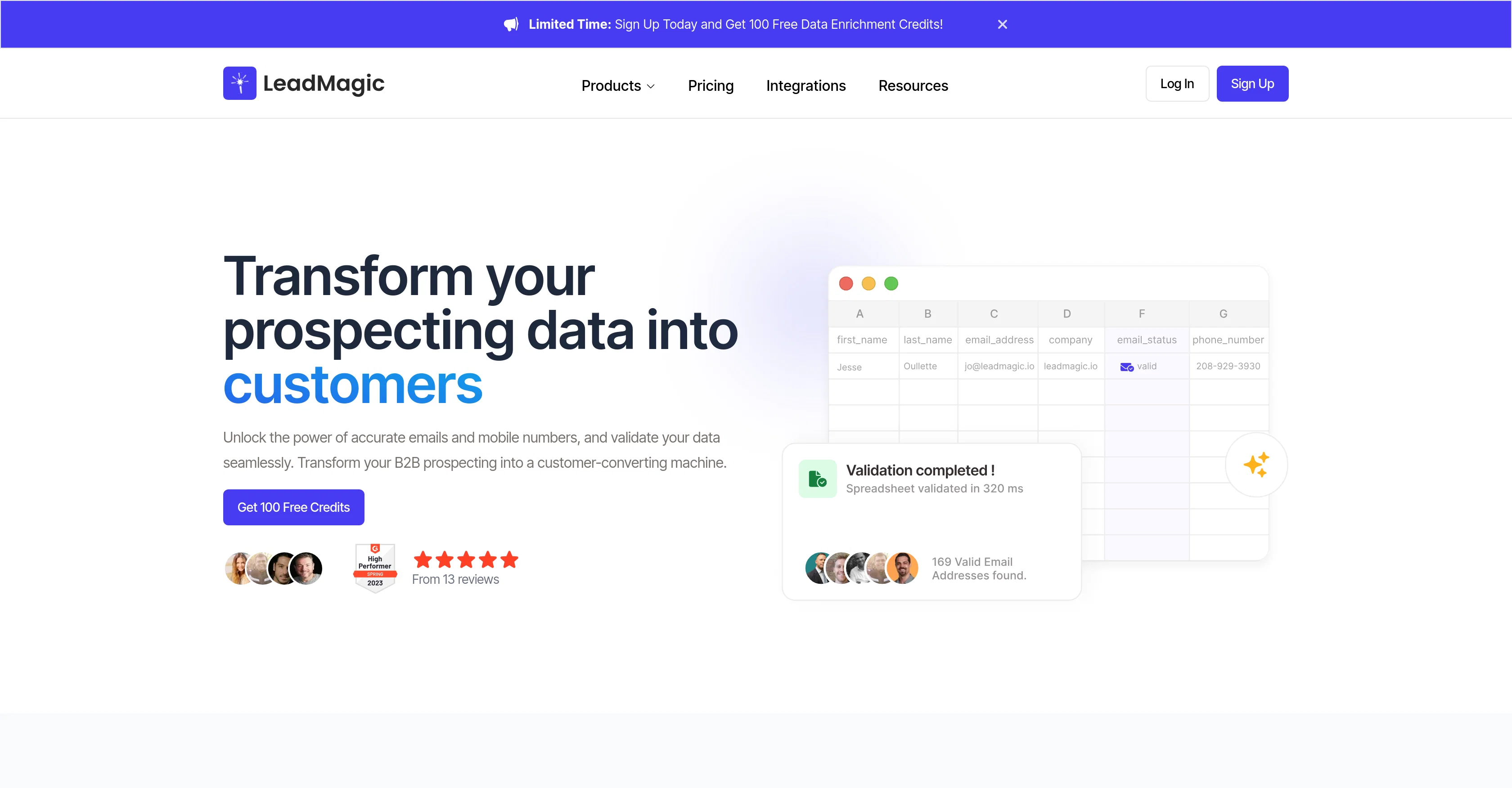 LeadMagic website