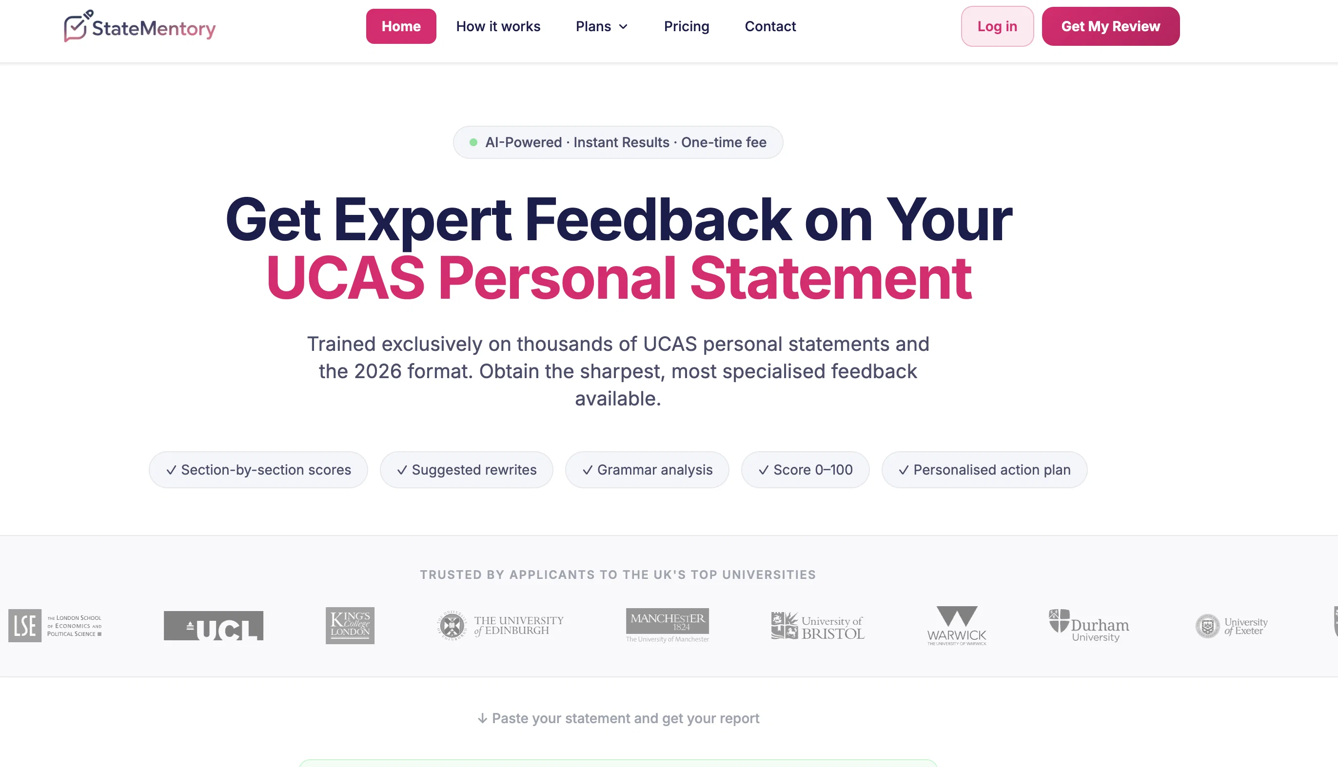 Statementory - UCAS Personal Statement Checker website