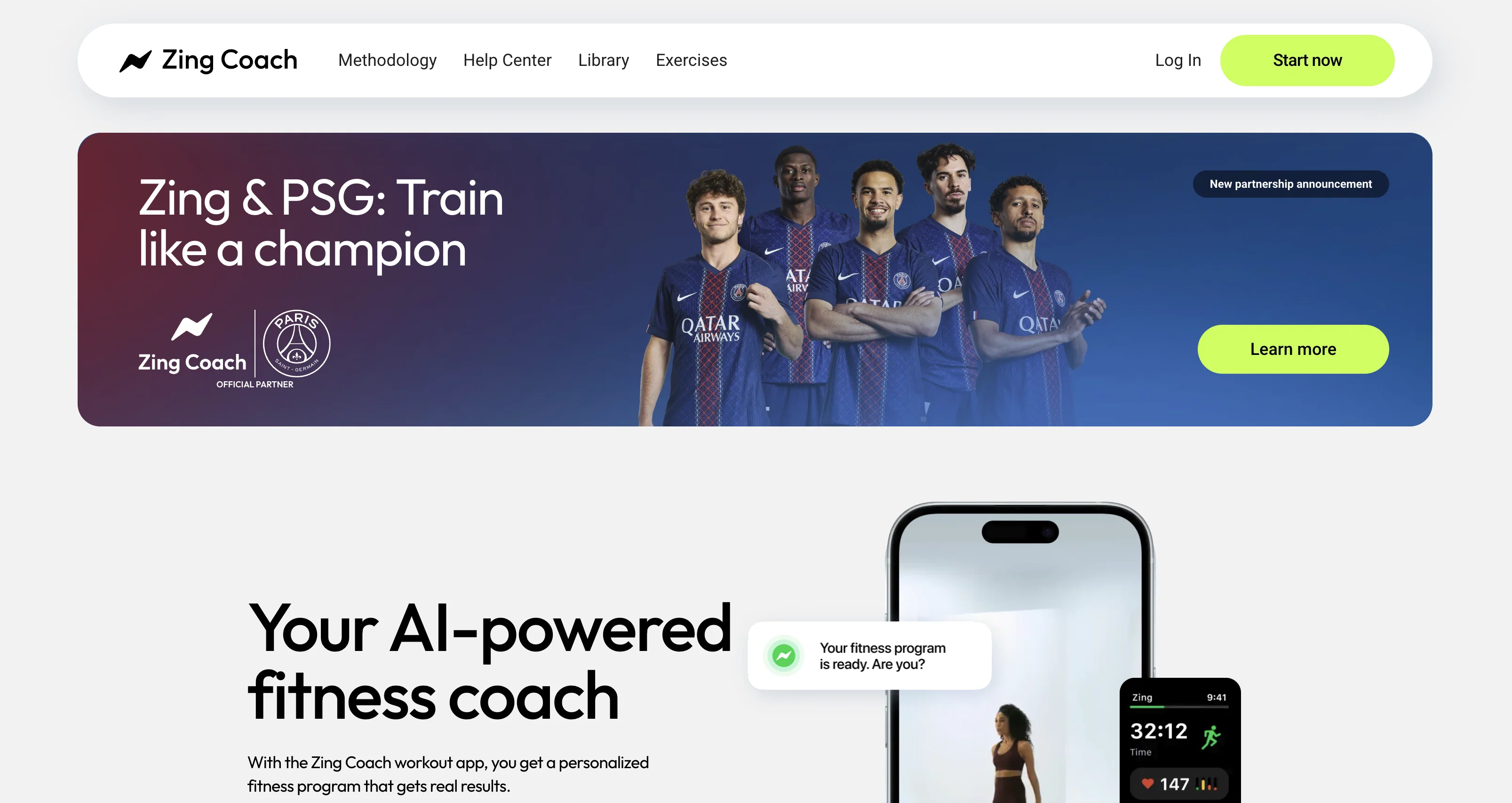 Zing Coach website