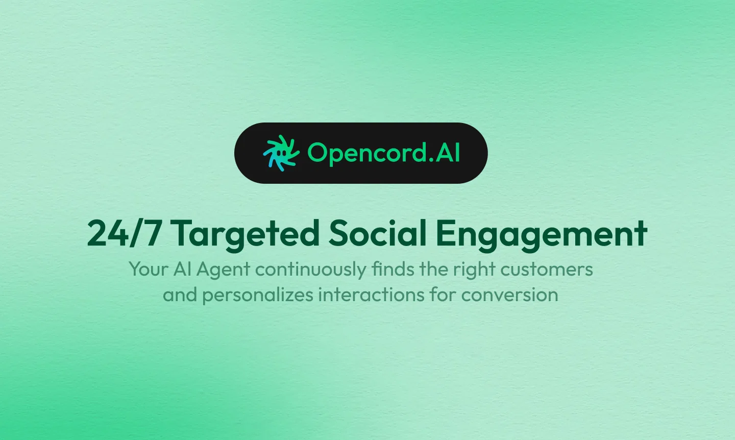 Opencord AI, 24/7 Social Media Engagement via Reply website