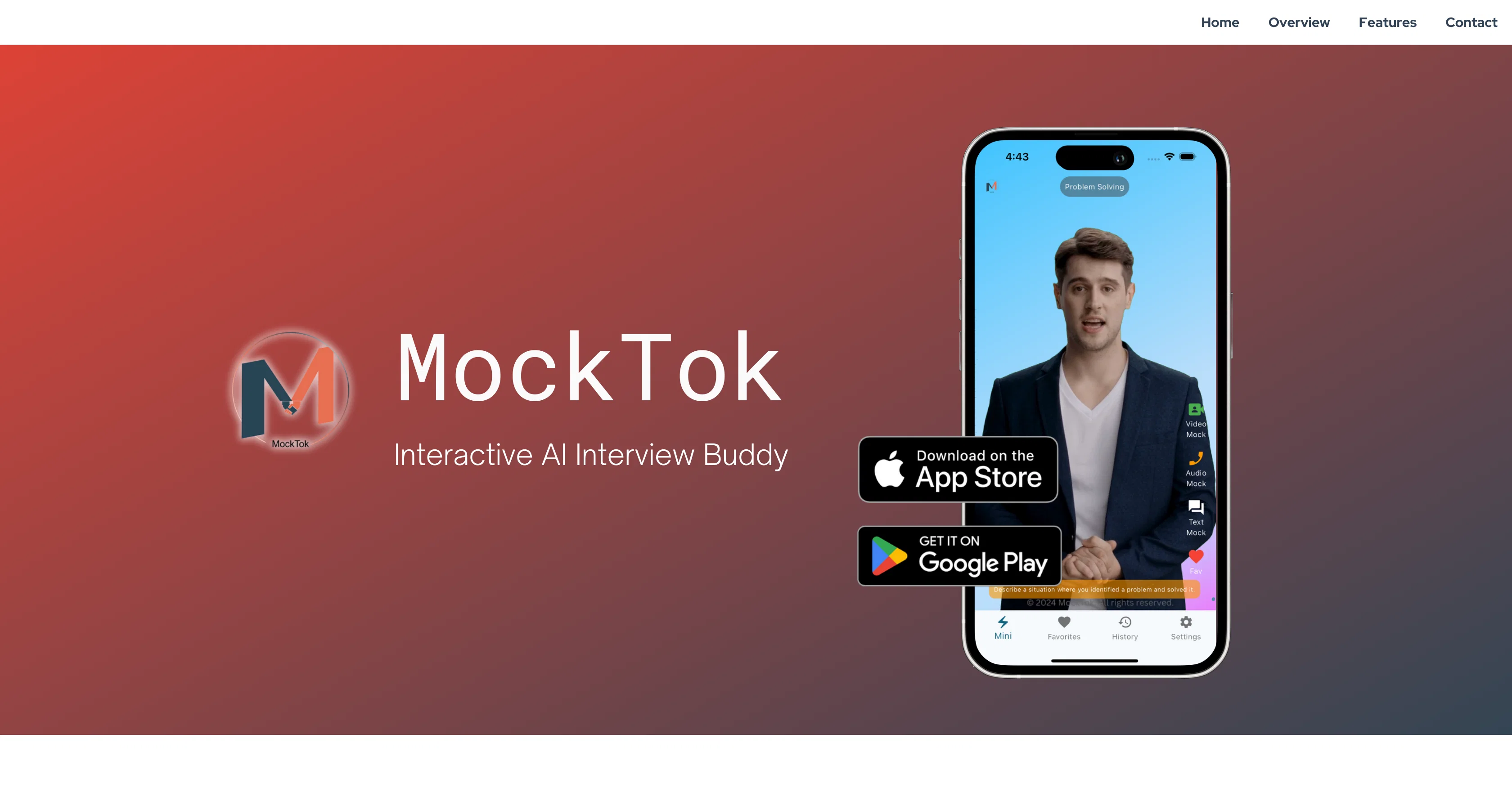 MockTok - AI Interviewer website