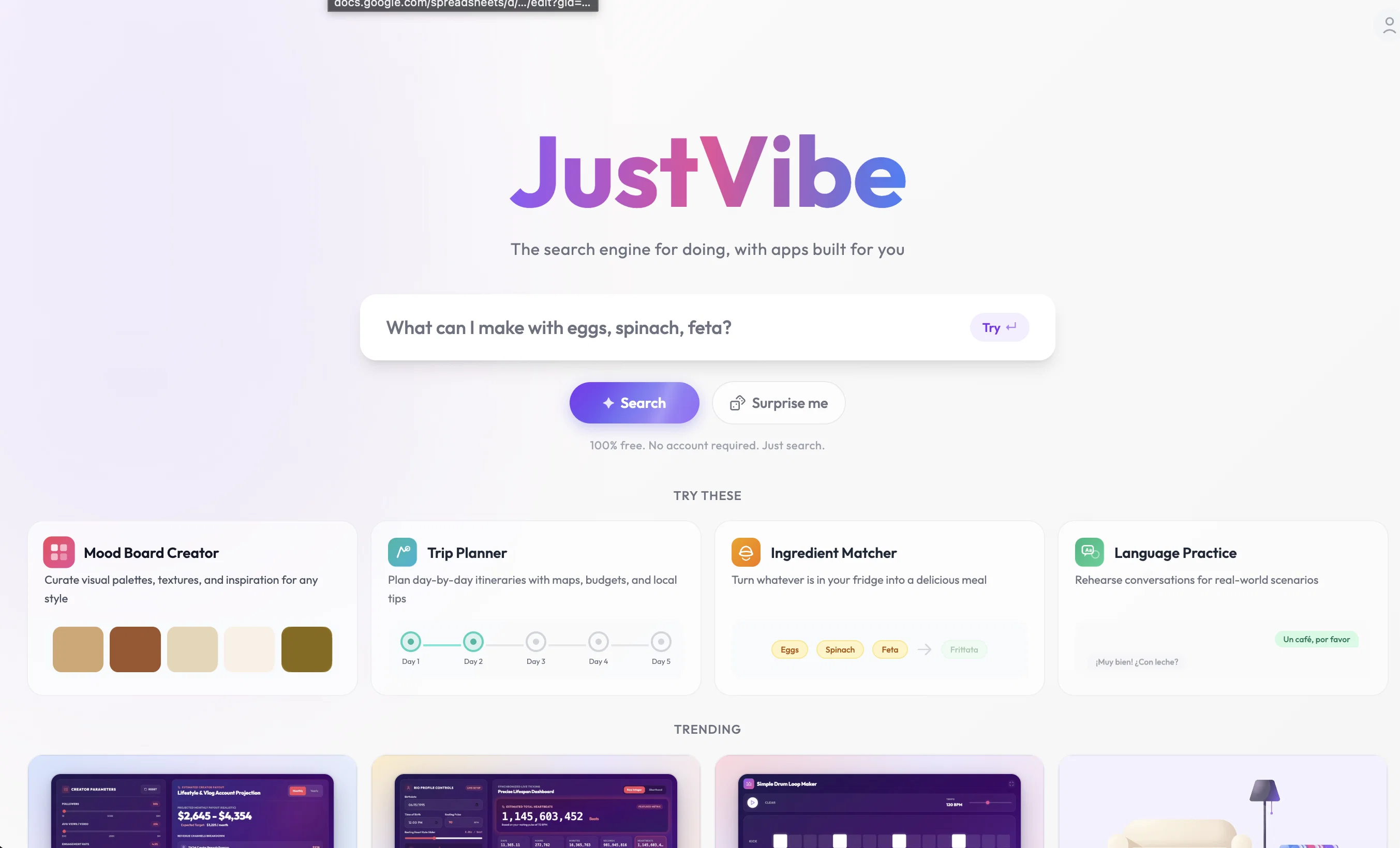 JustVibe website