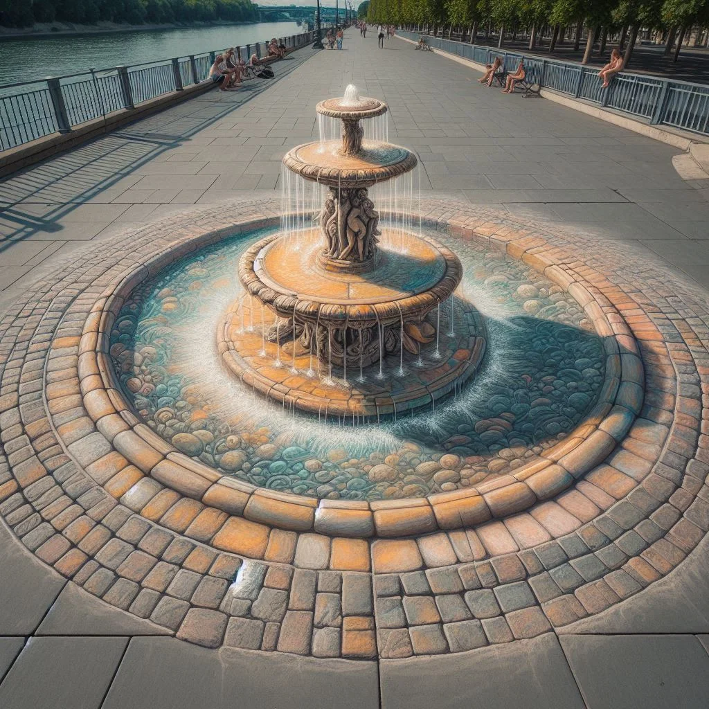 Custom Anamorphic Sidewalk Chalk Illusion