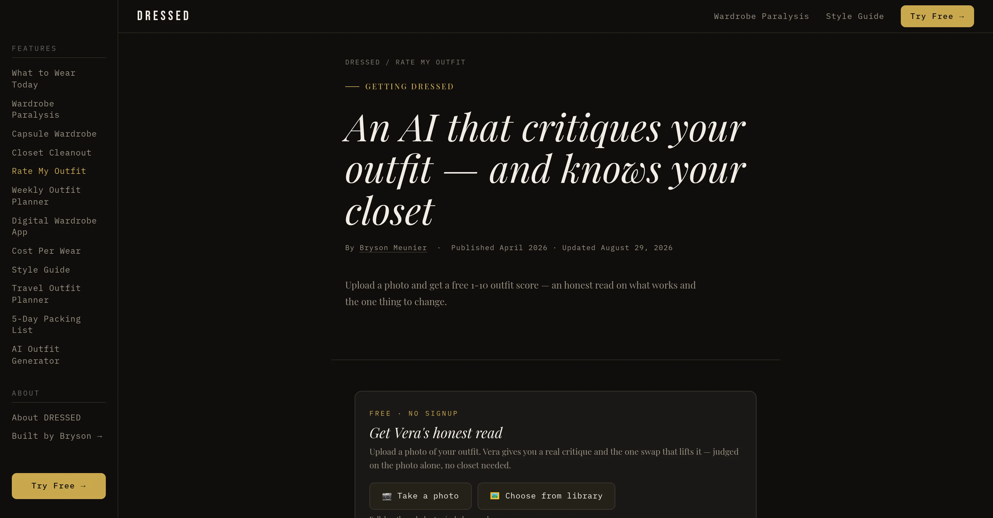 DRESSED | Rate My Outfit website