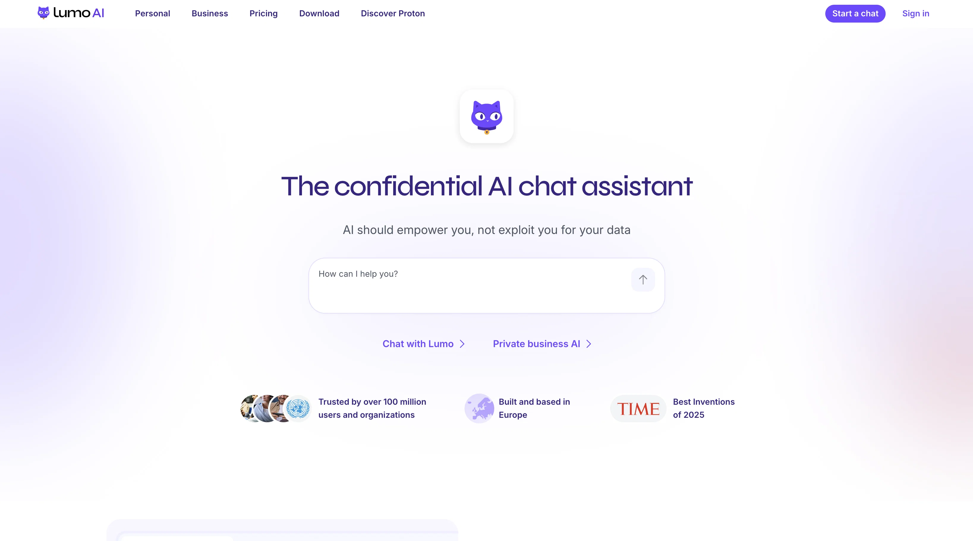 Lumo by Proton website