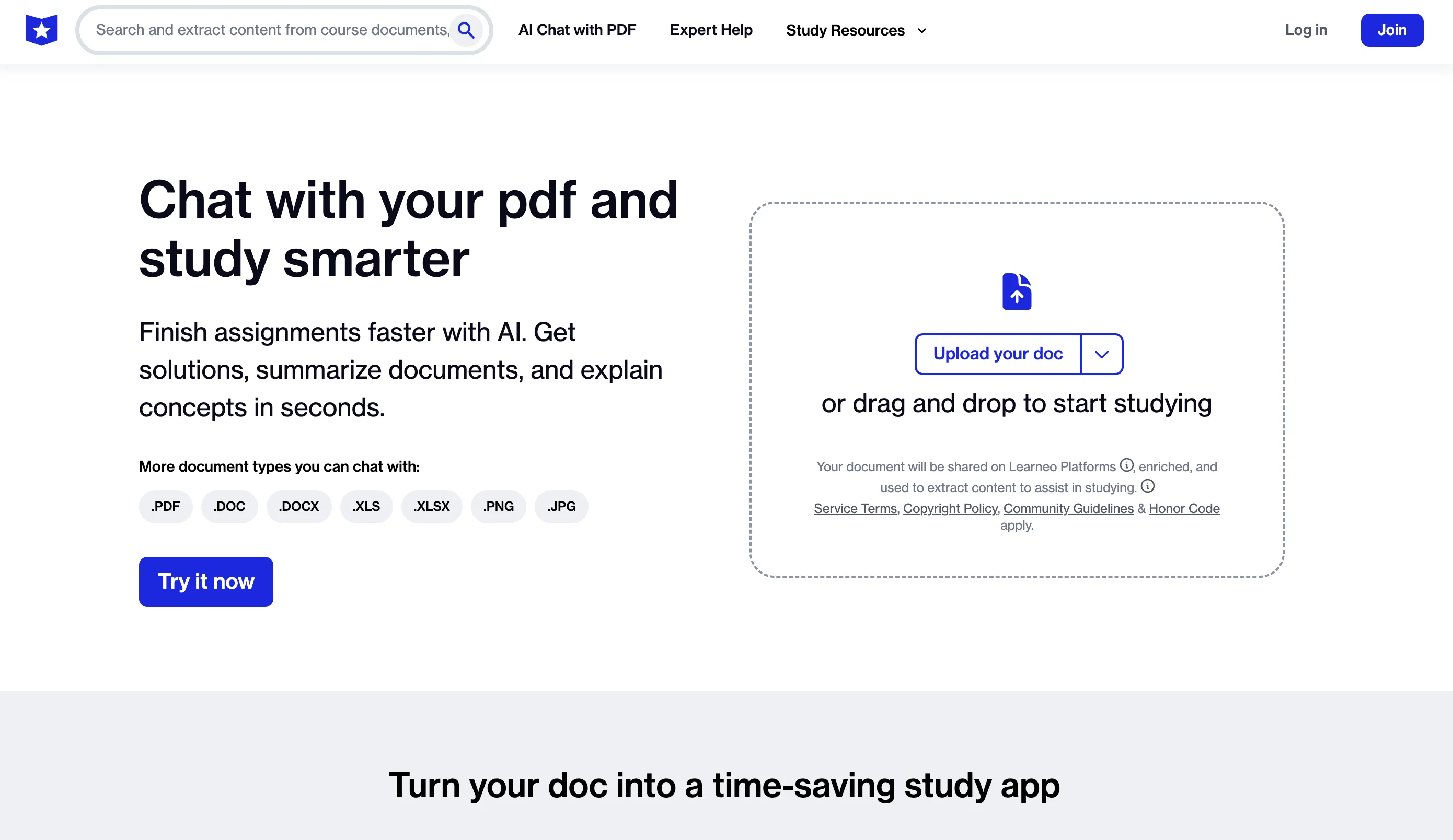 CourseHero AI Chat with PDF website
