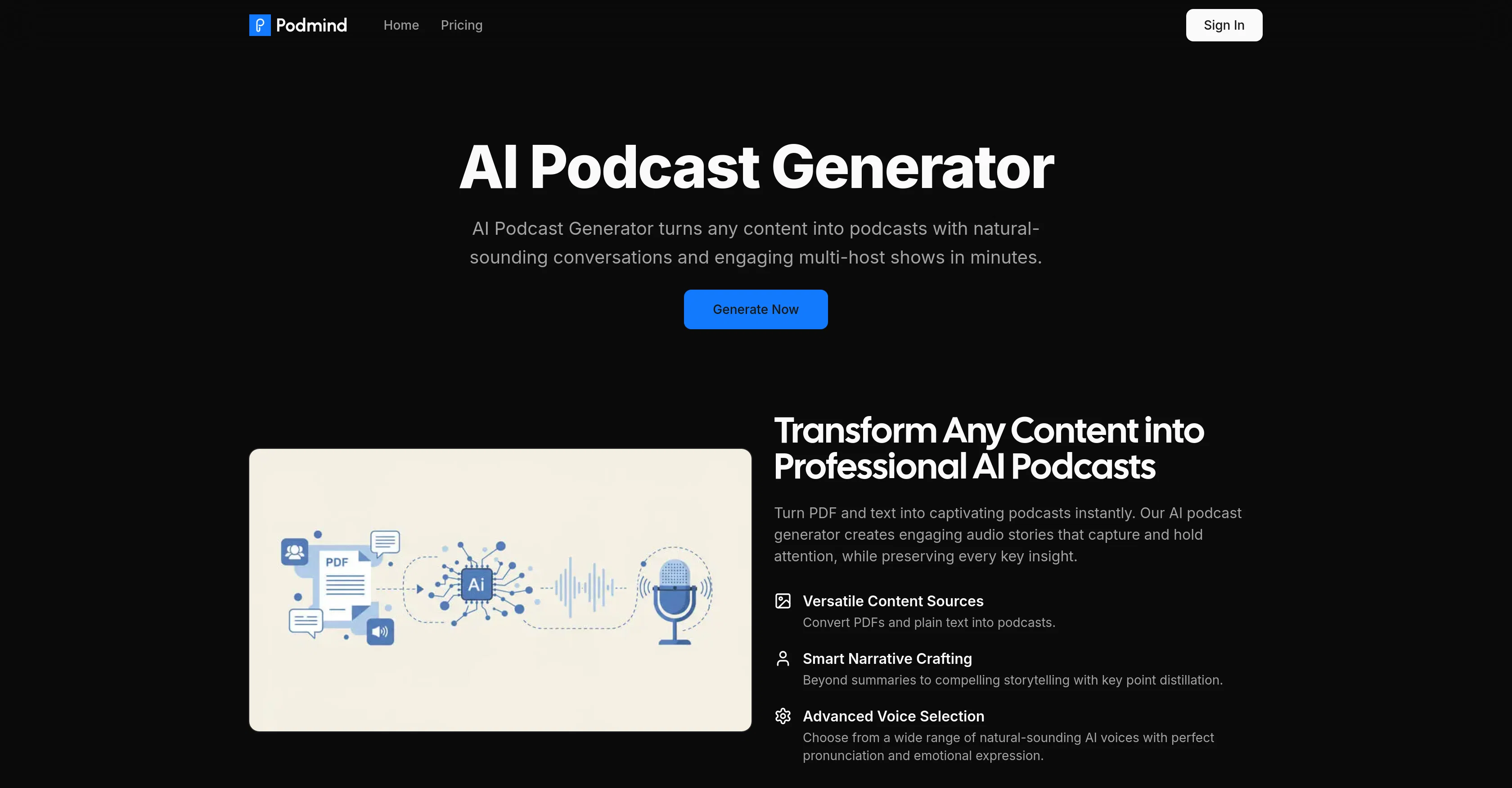 PodMind website