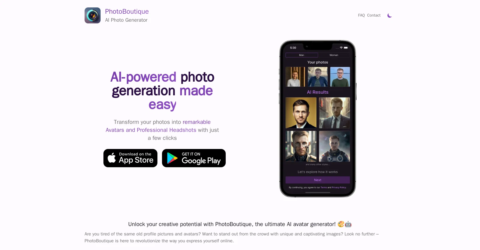 PhotoBoutique website