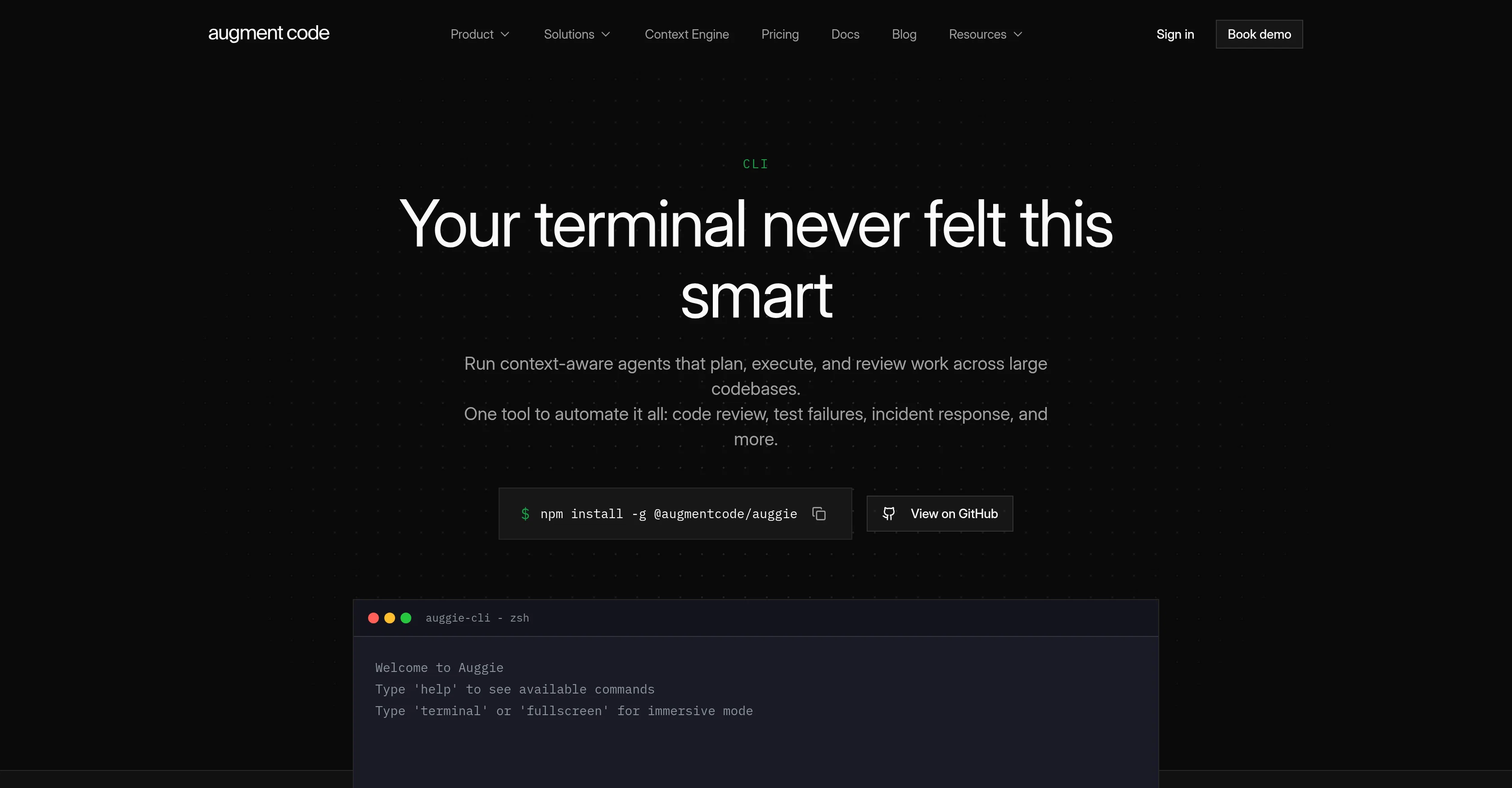 Auggie CLI website