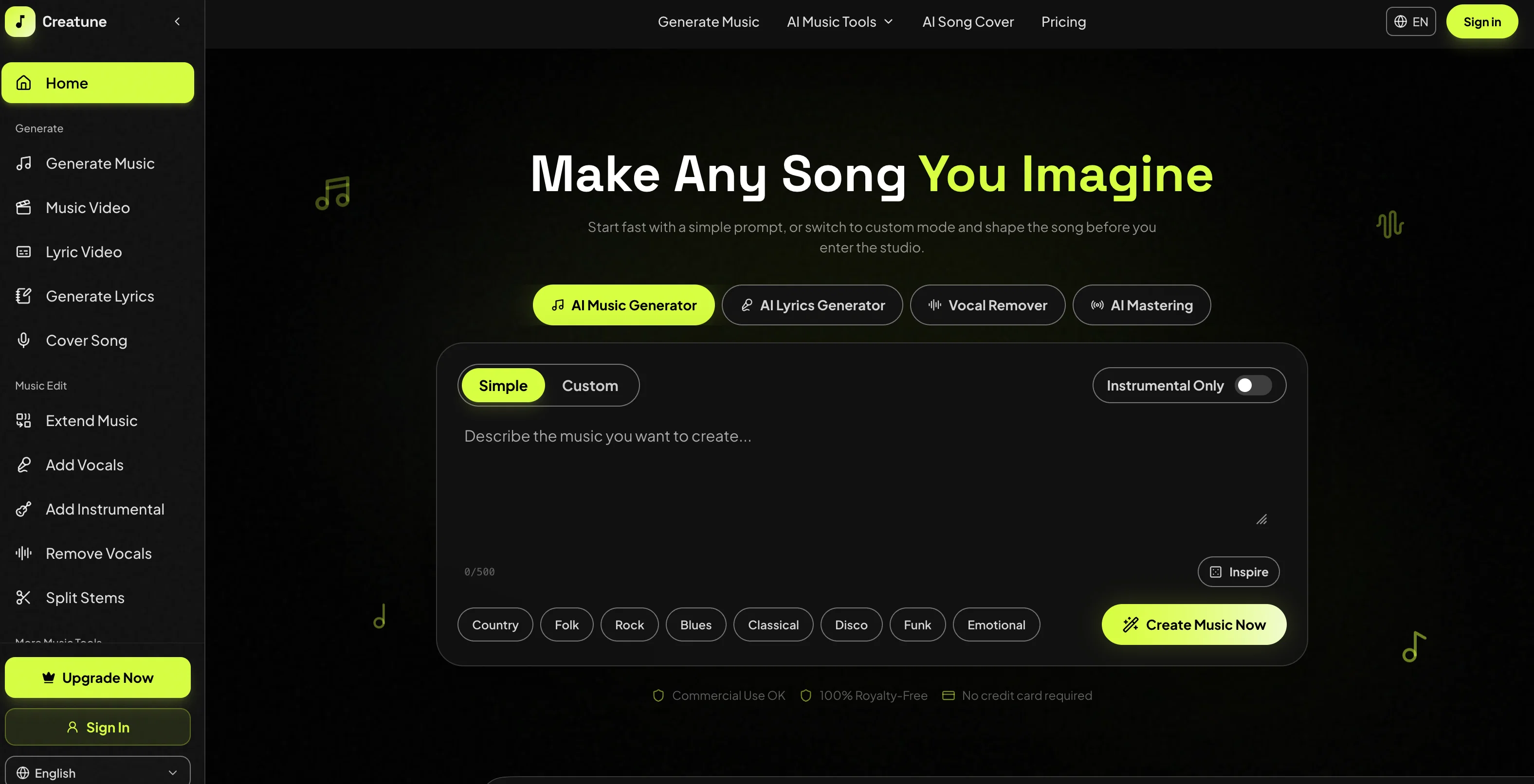 Creatune website