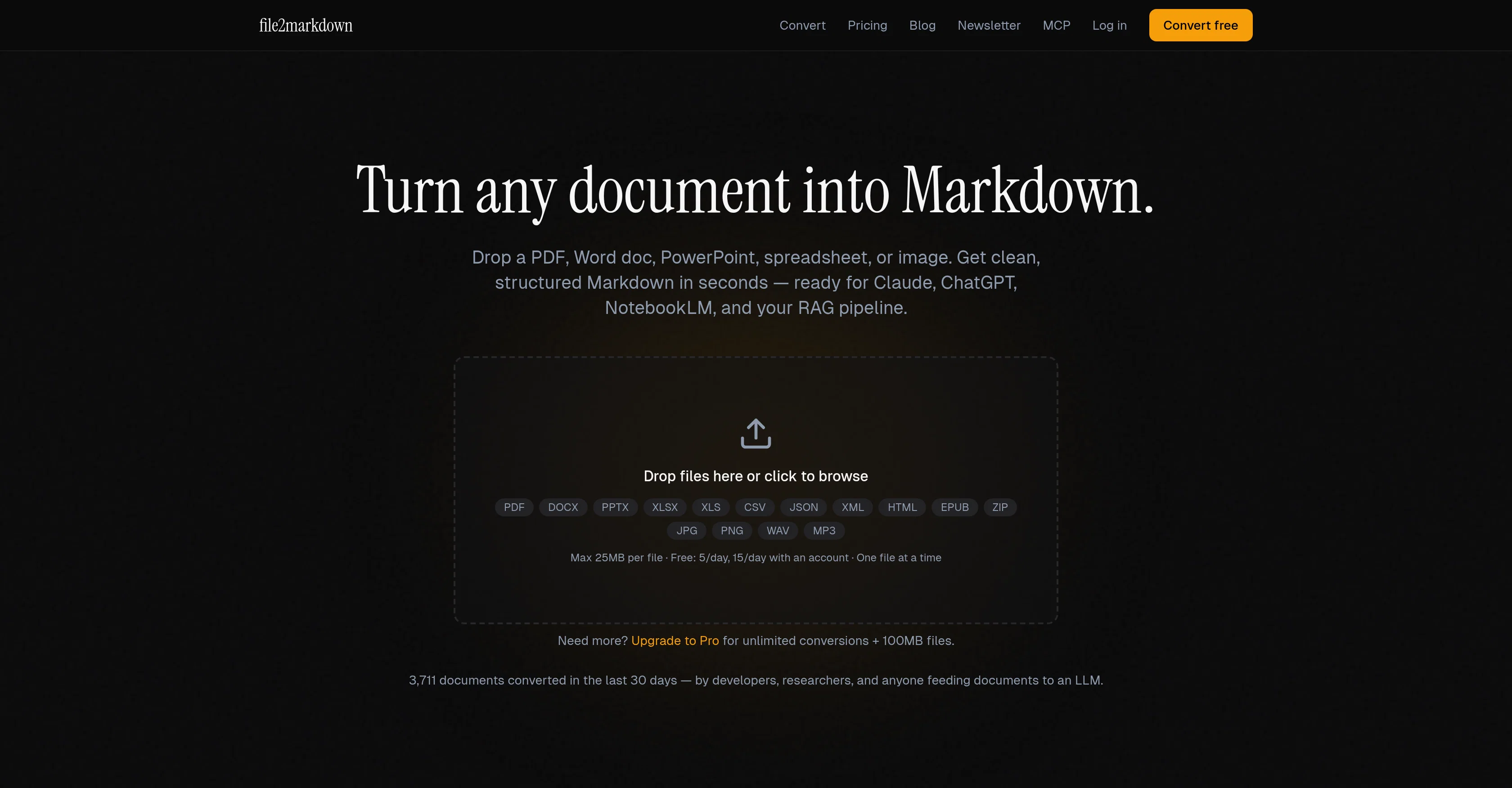 file2markdown website