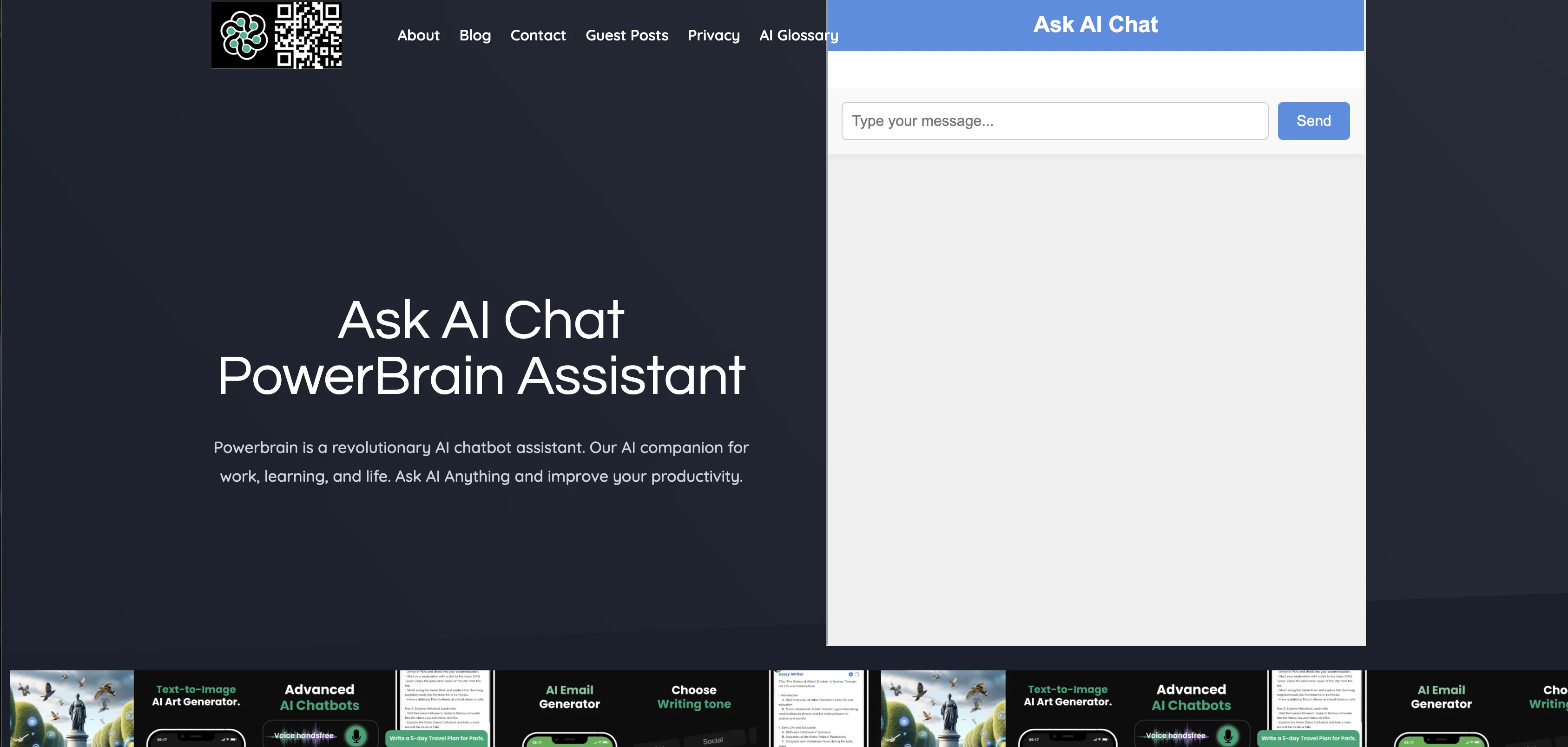 PowerBrain AI Chat website