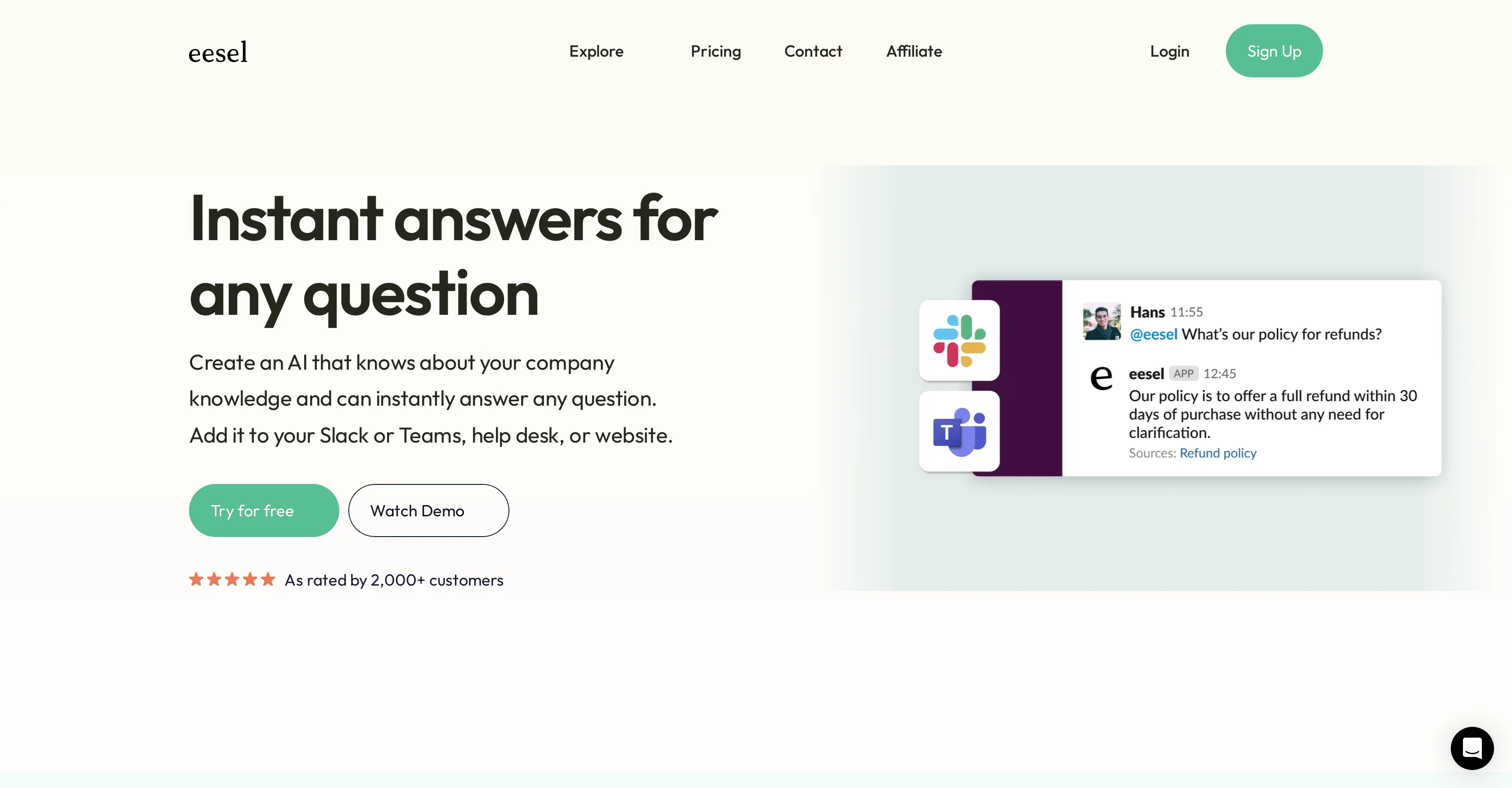 eesel AI website