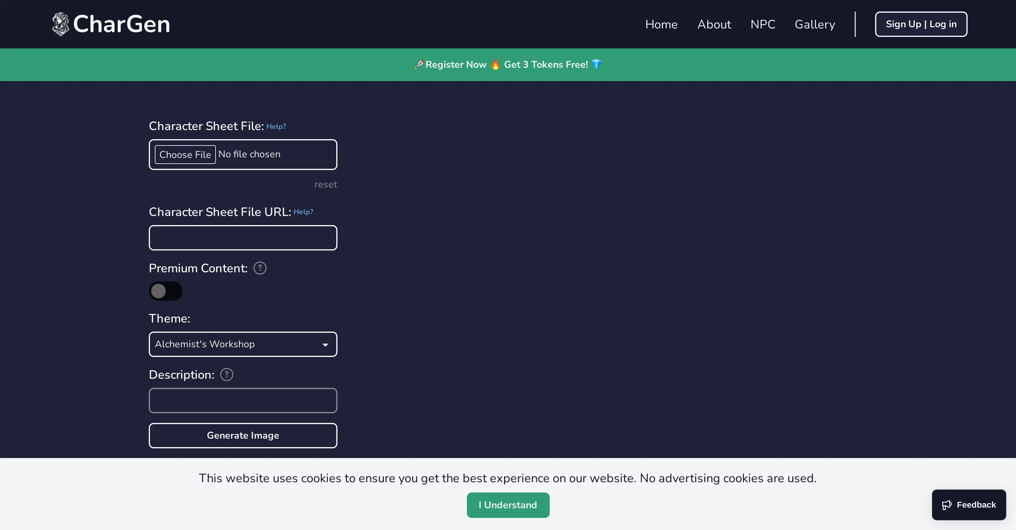 CharGen website