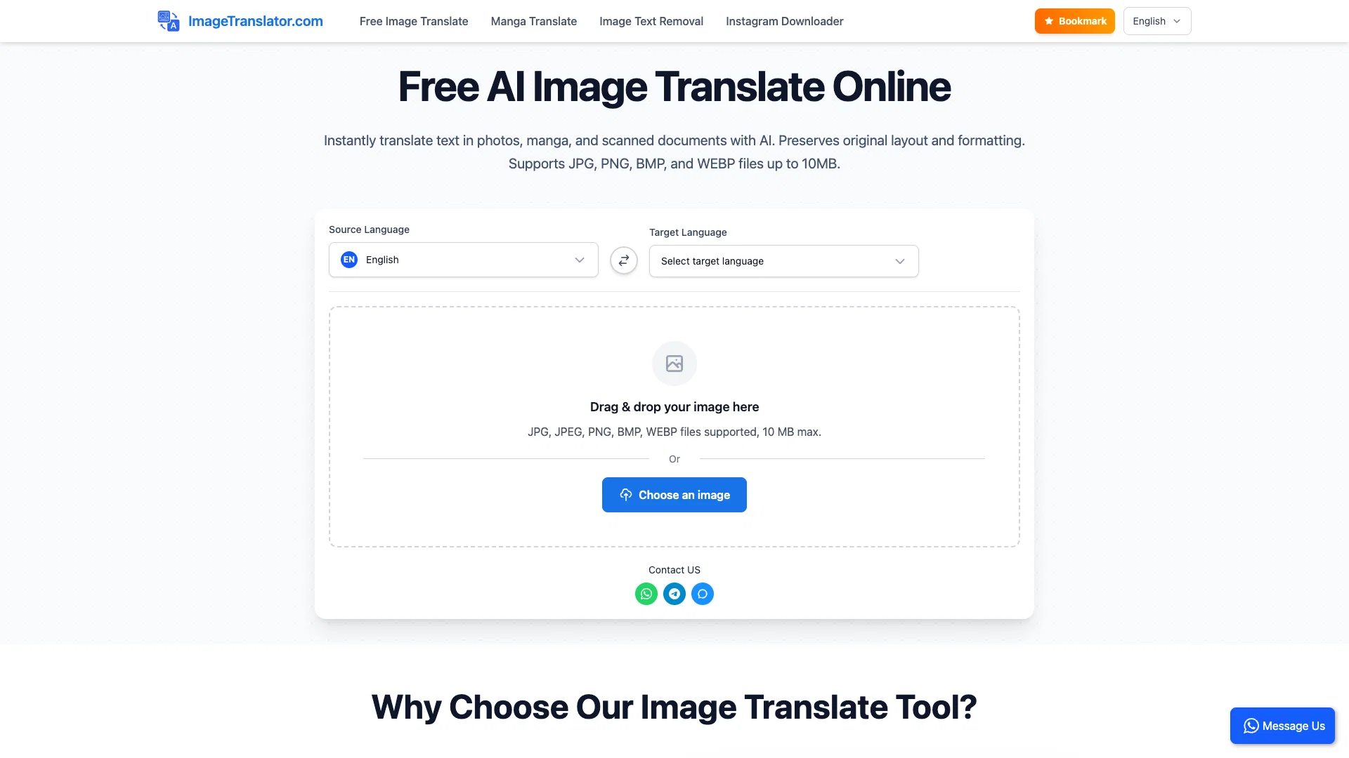 Free Image Translate website
