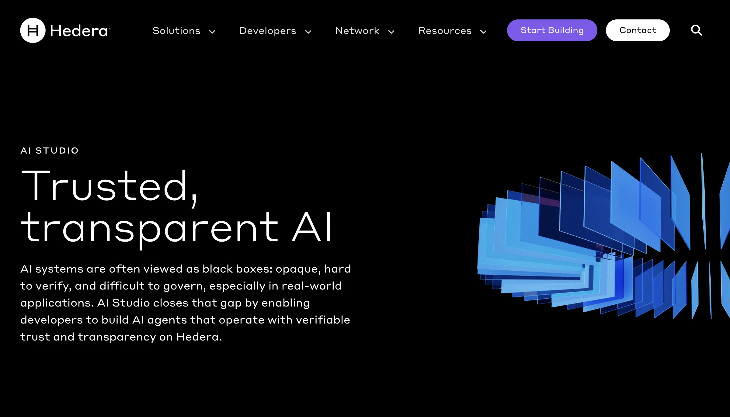 Hedera AI Studio website