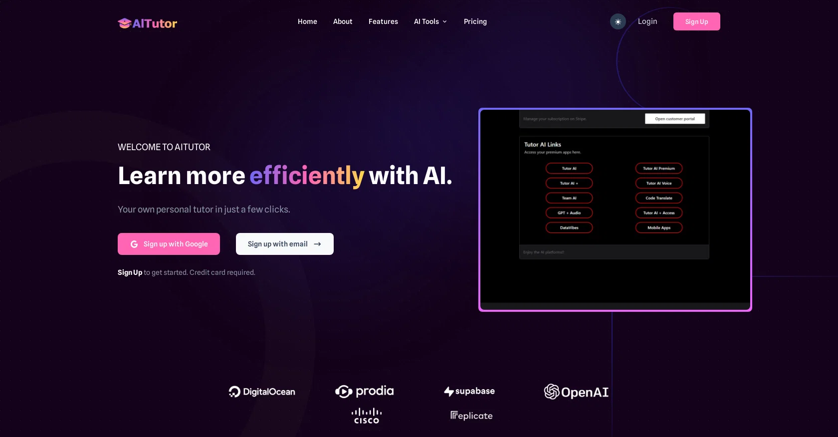 AI Tutor website