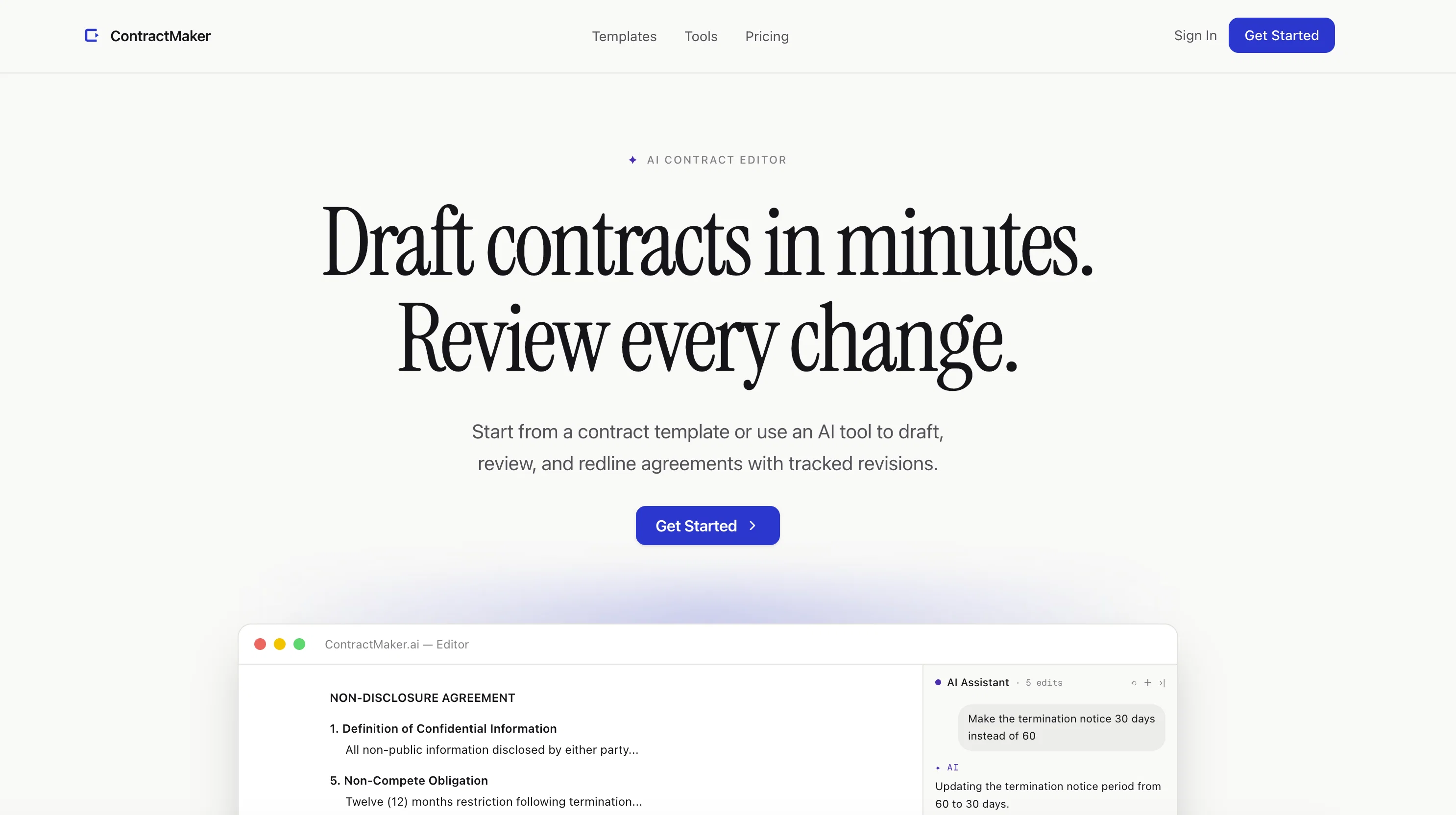 ContractMaker.ai website