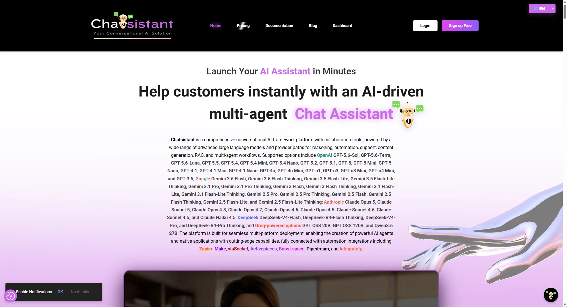Chatsistant website