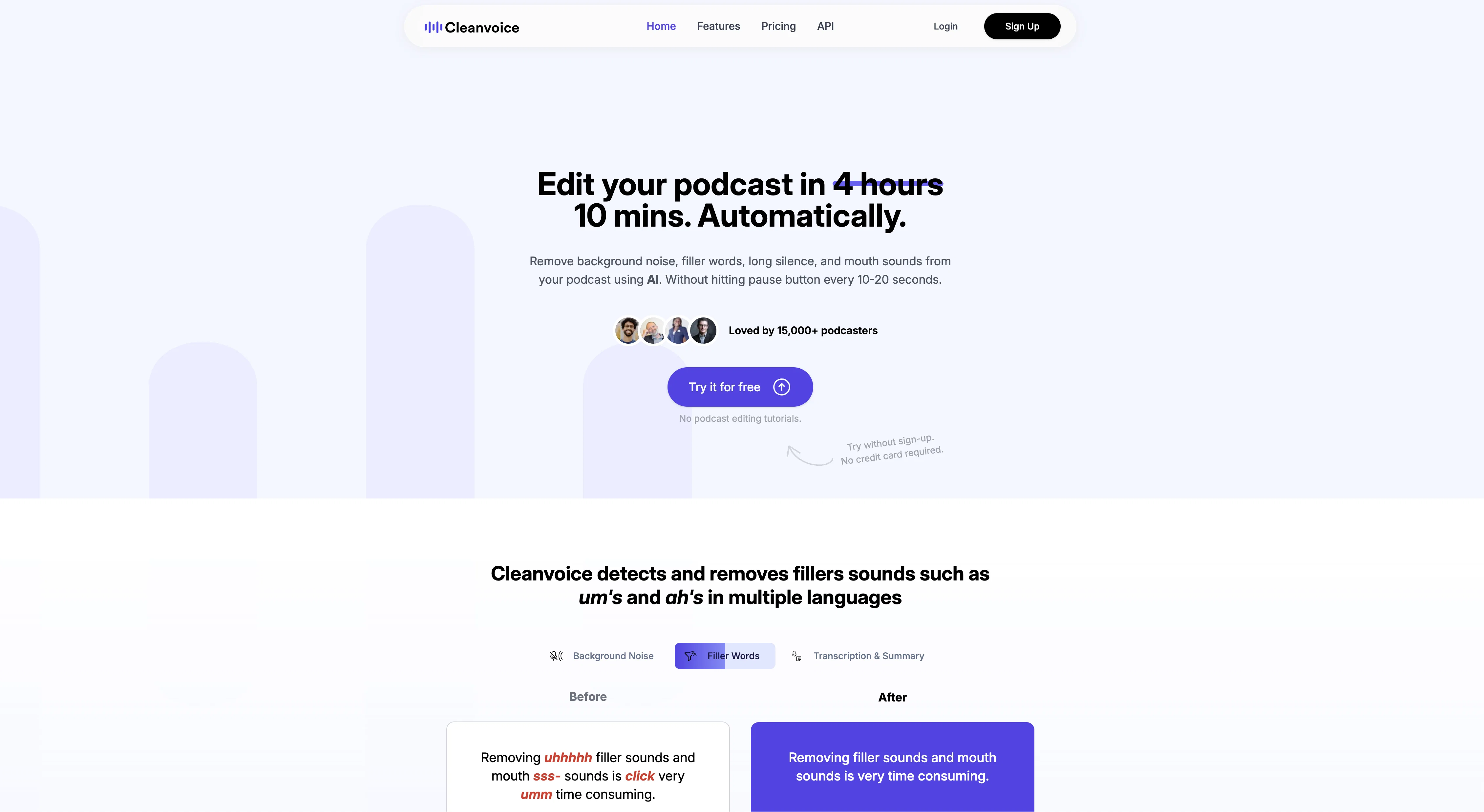 Cleanvoice AI website