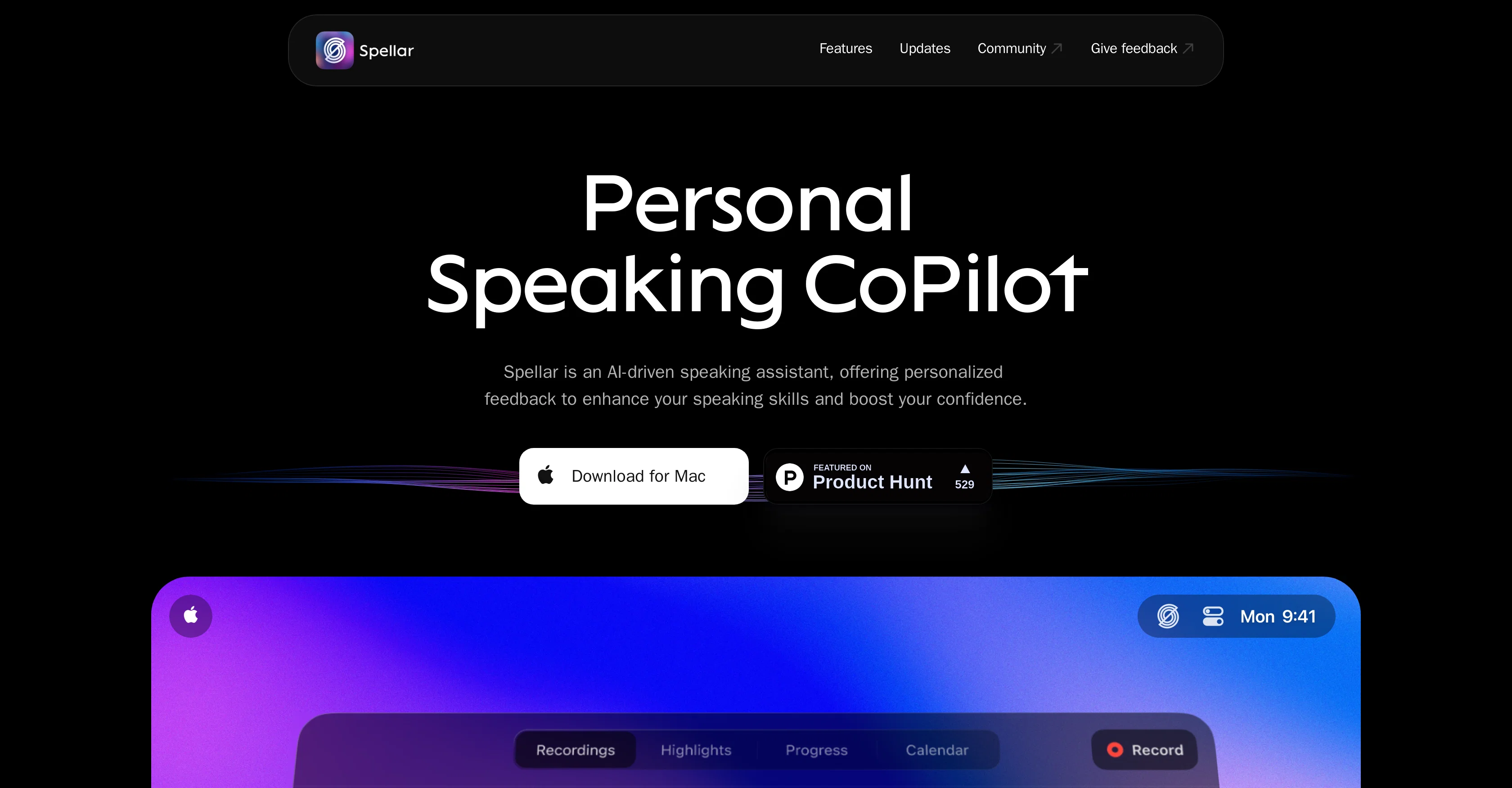 Spellar AI website