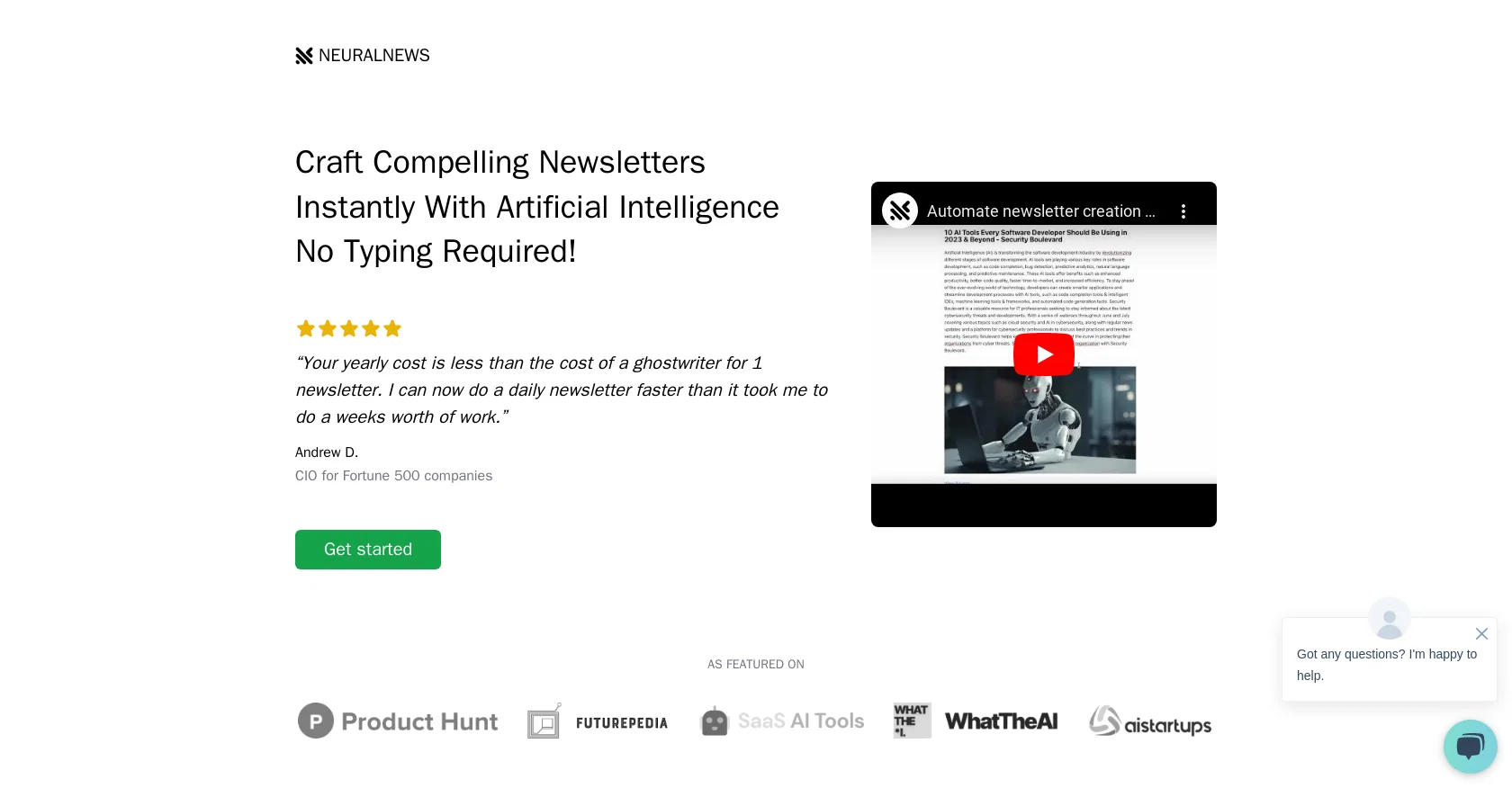 Neural Newsletters website