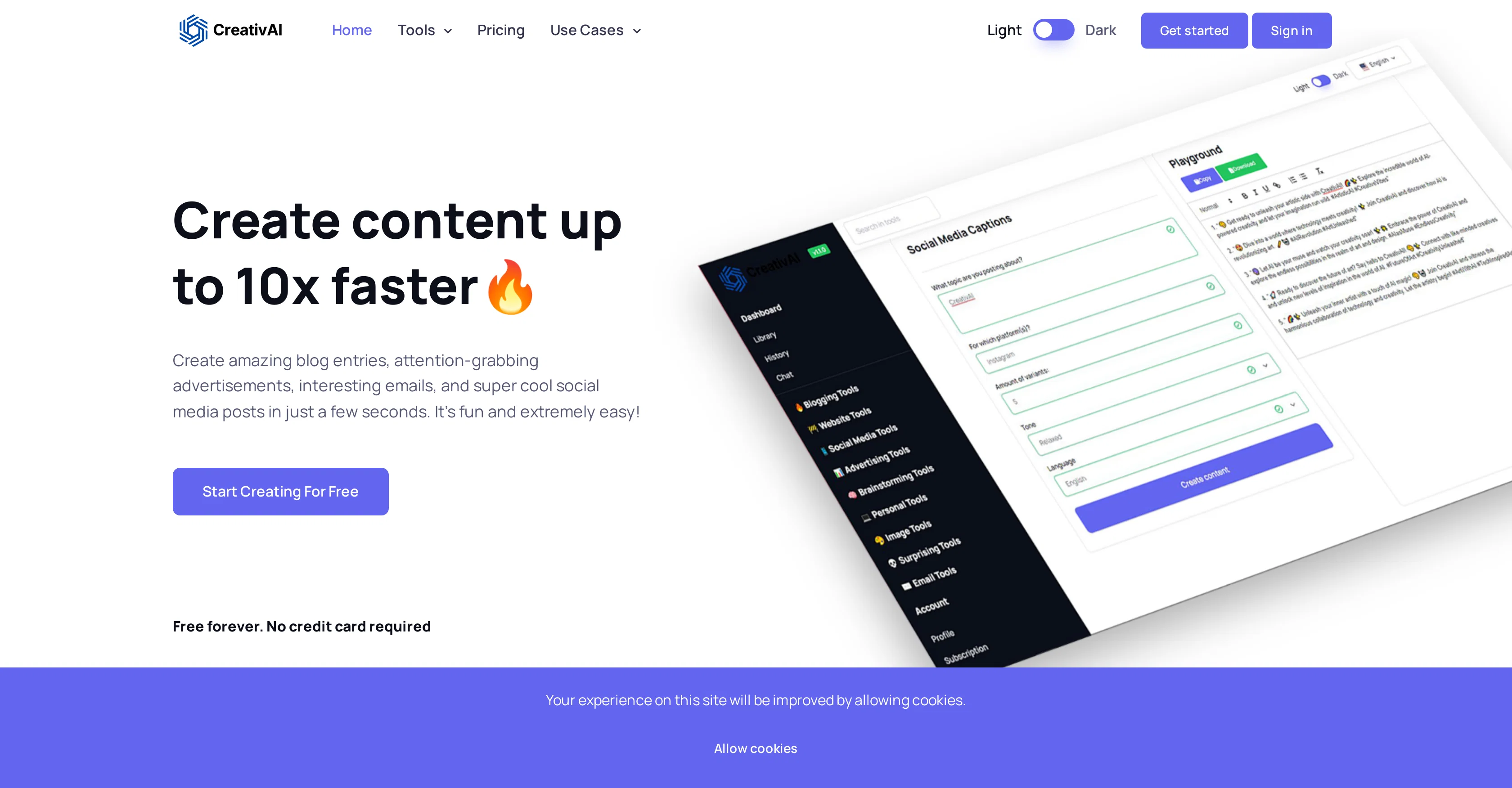 CreativAI website
