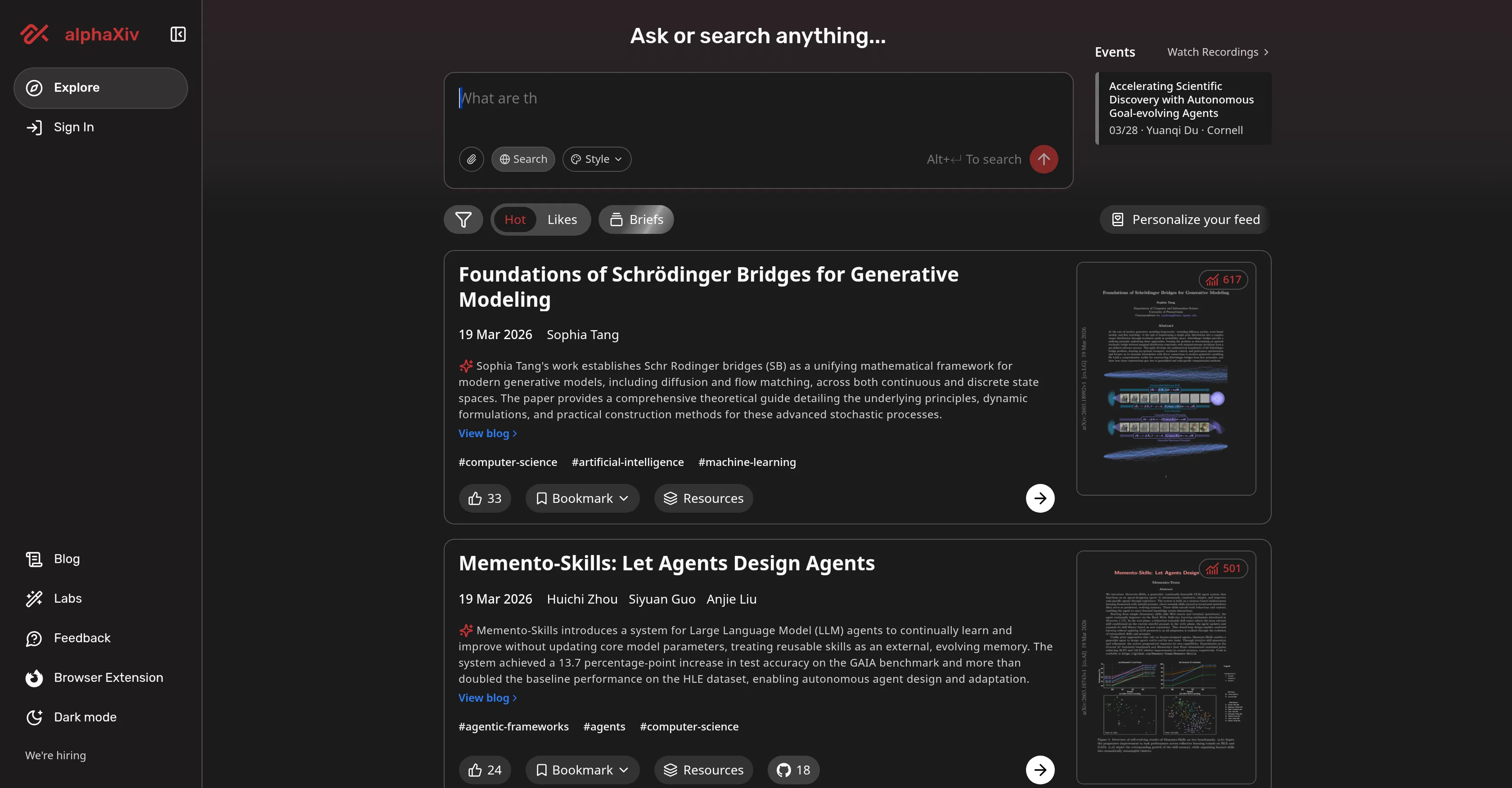 alphaXiv website