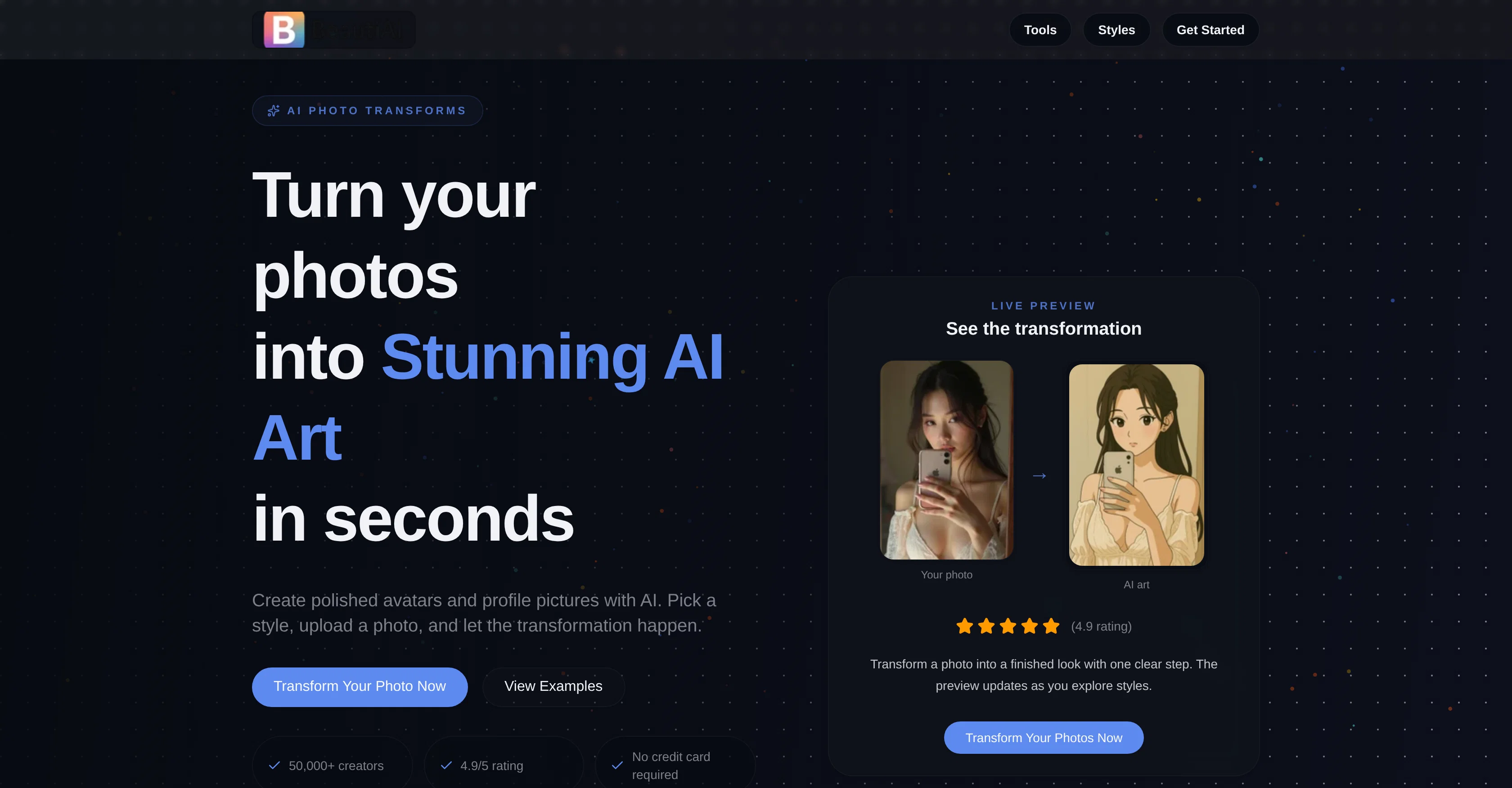 BeautiAI website