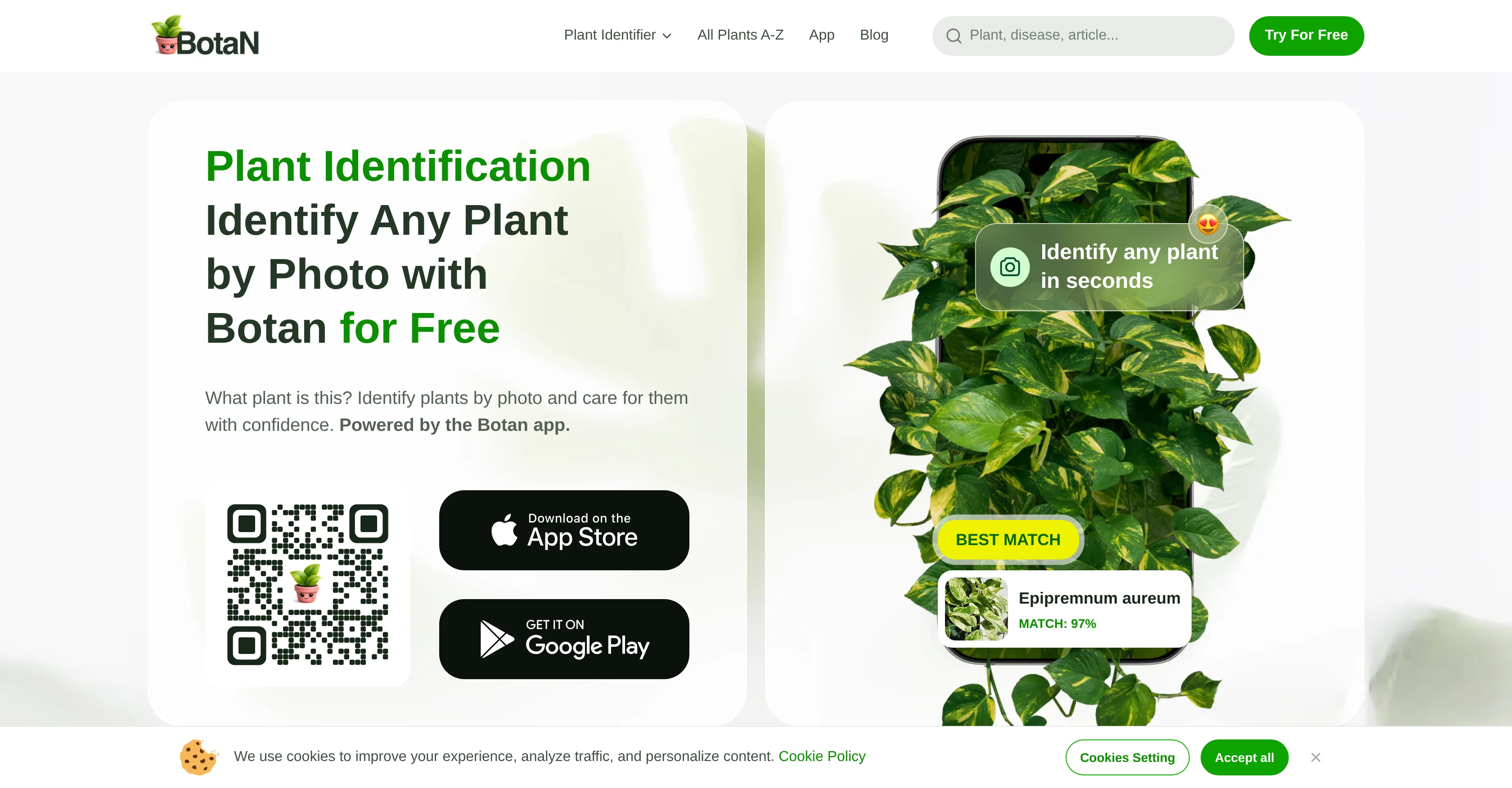 BotanApp website